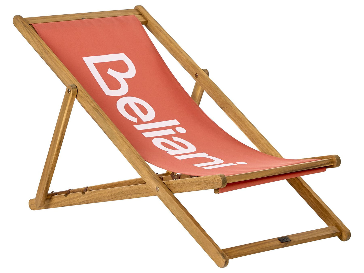 Acacia Folding Deck Chair Light Wood with Red ANZIO
