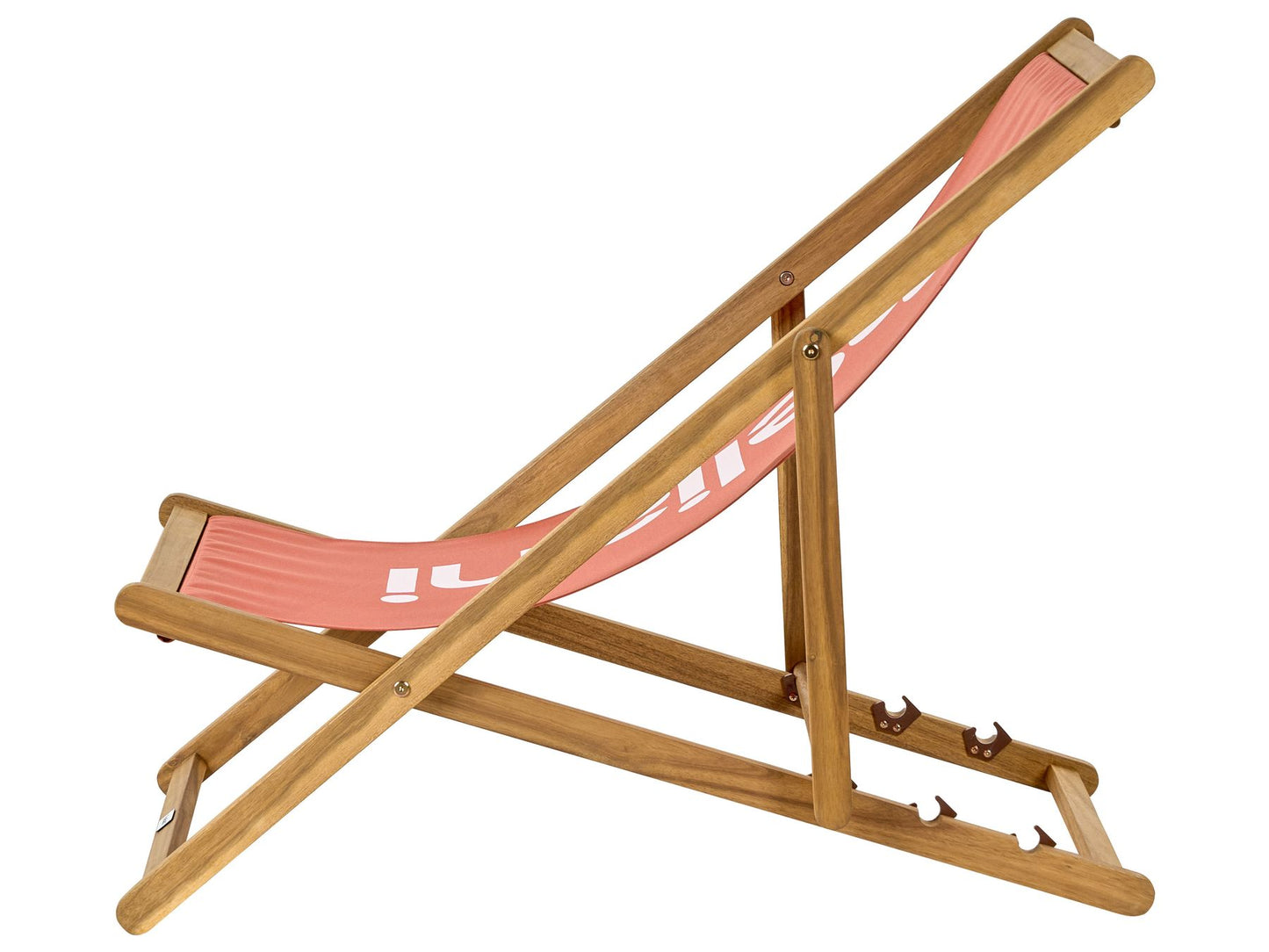 Acacia Folding Deck Chair Light Wood with Red ANZIO