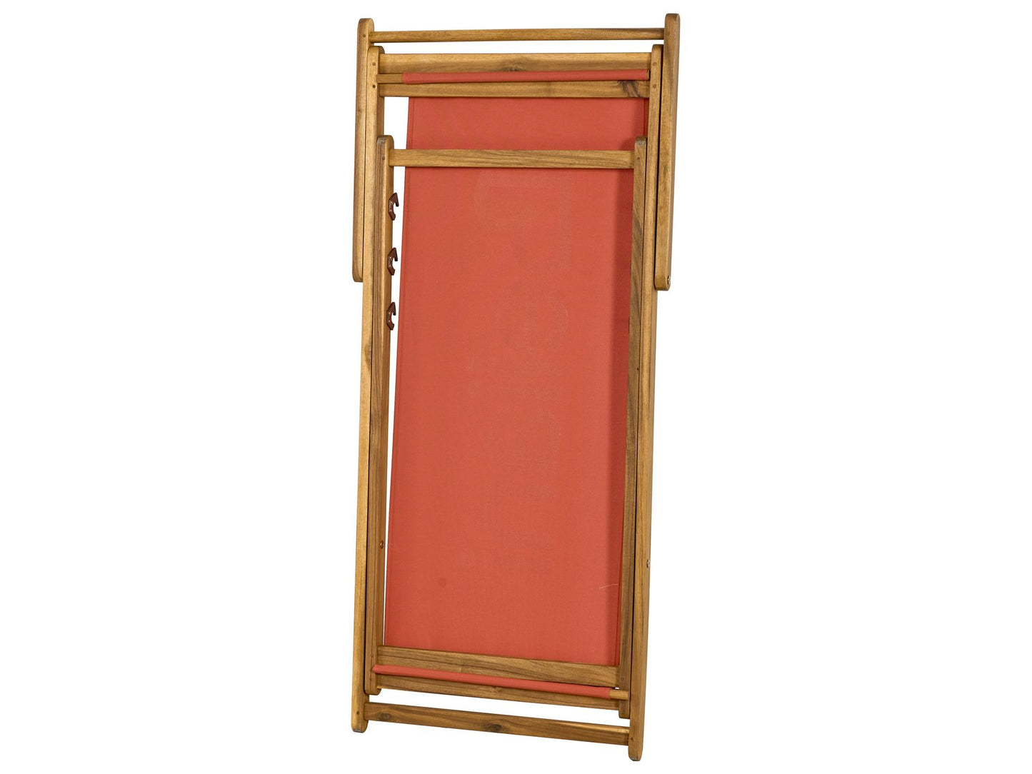 Acacia Folding Deck Chair Light Wood with Red ANZIO