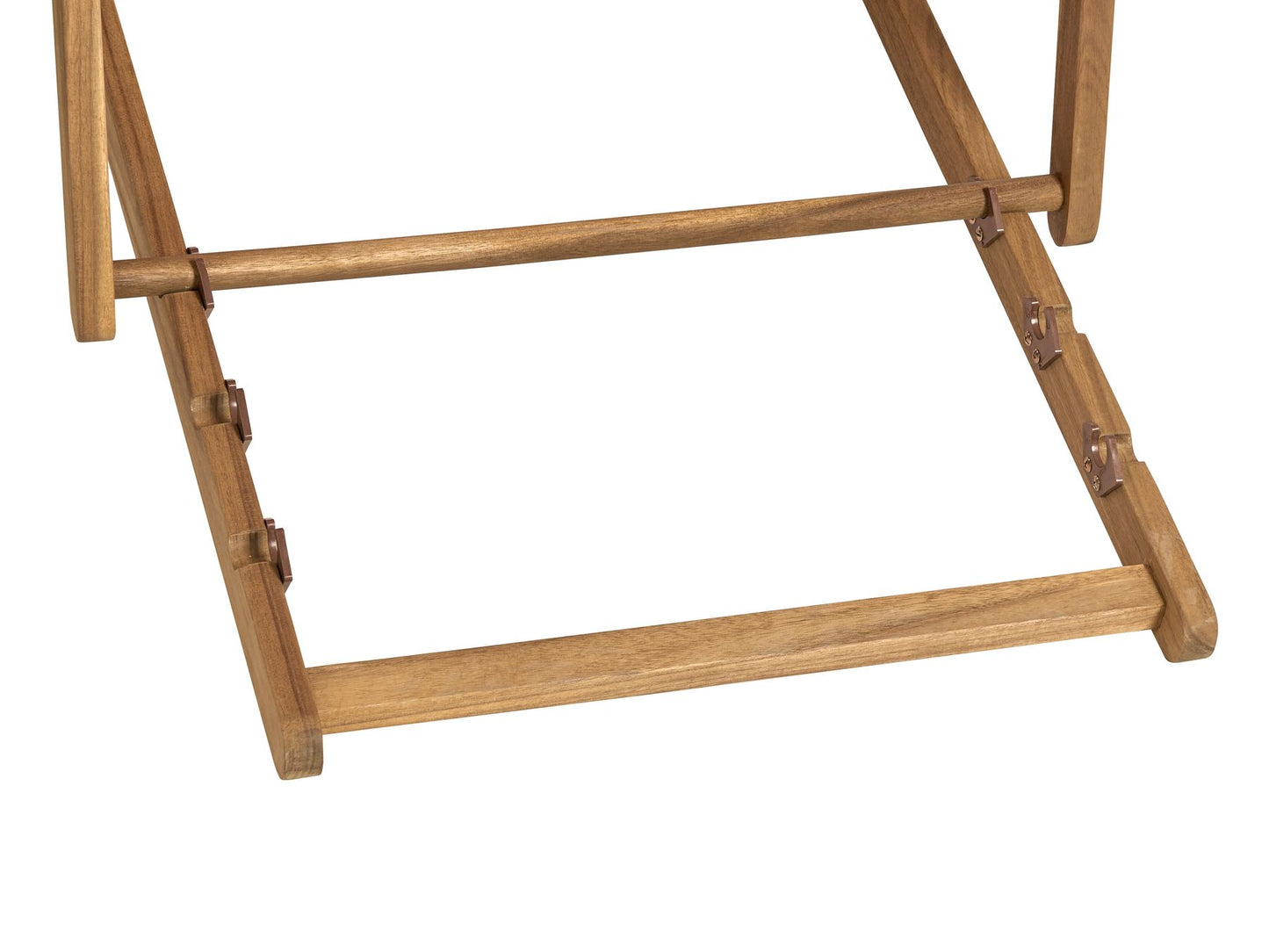 Acacia Folding Deck Chair Light Wood with Red ANZIO