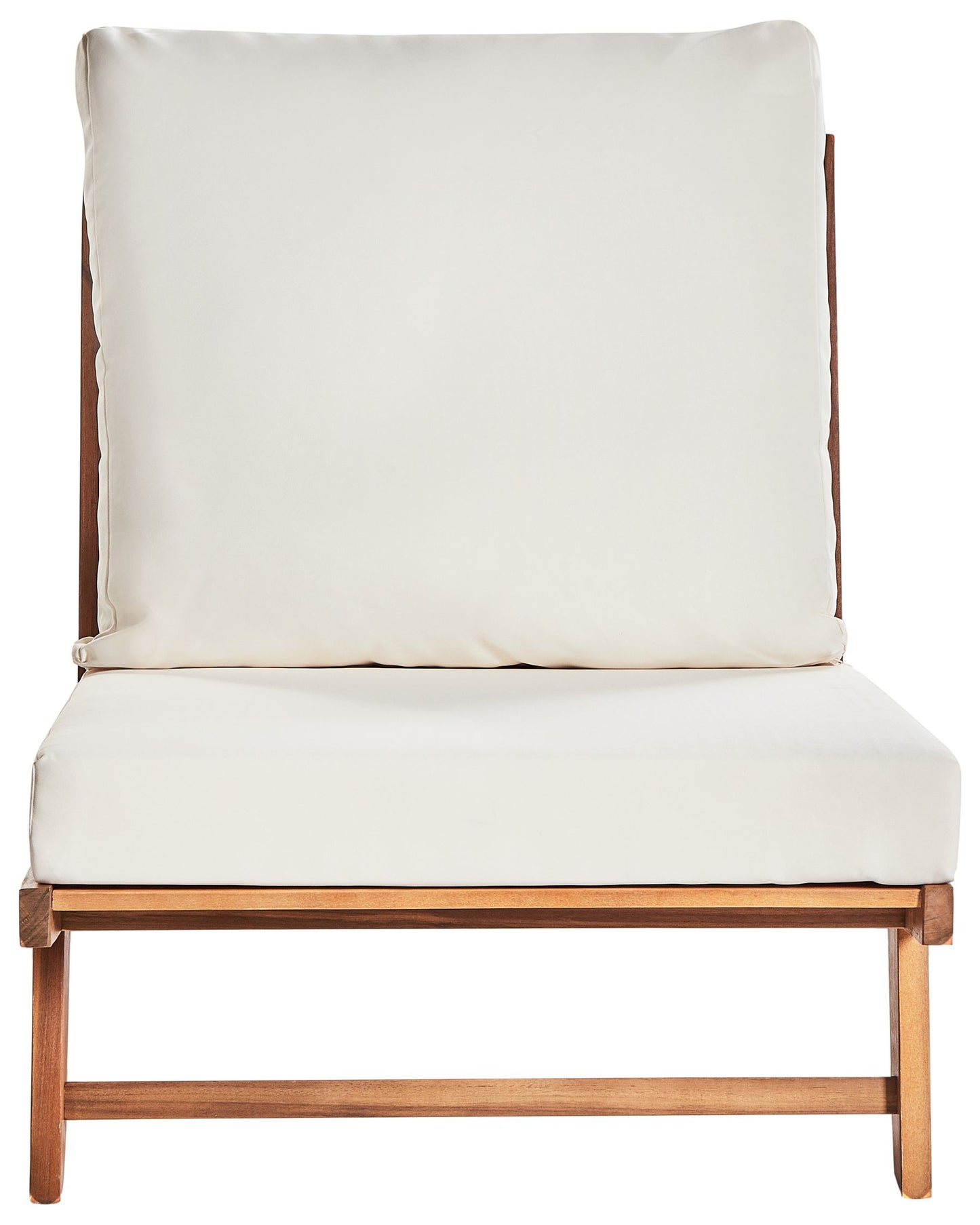 Set of 2 Garden Chairs with Cushions MICCIANO Acacia Wood Off-White
