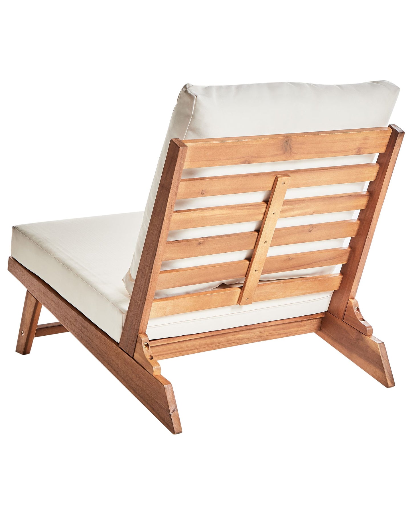 Set of 2 Garden Chairs with Cushions MICCIANO Acacia Wood Off-White