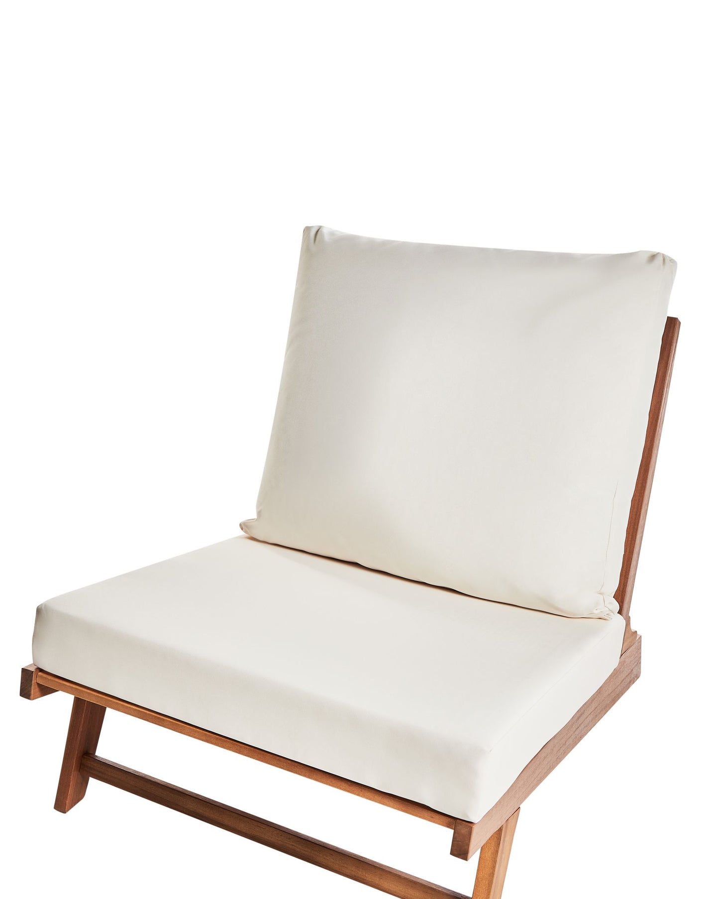 Set of 2 Garden Chairs with Cushions MICCIANO Acacia Wood Off-White