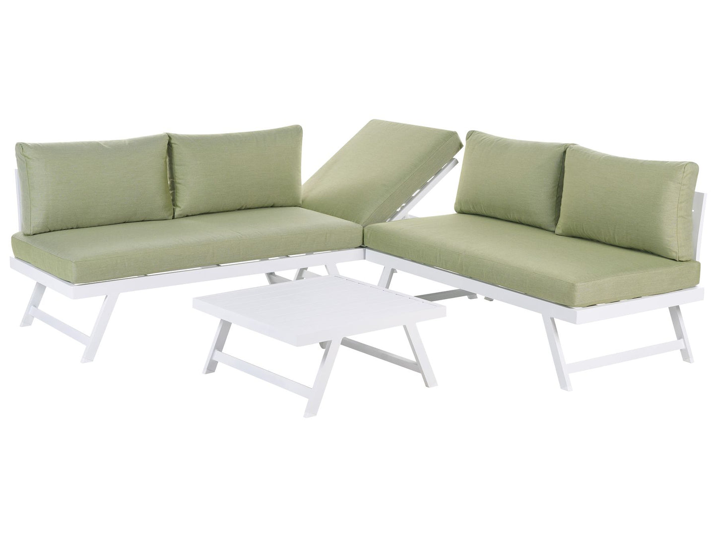 Garden Corner Sofa with Table 5 Seater COCCORINO Metal Green