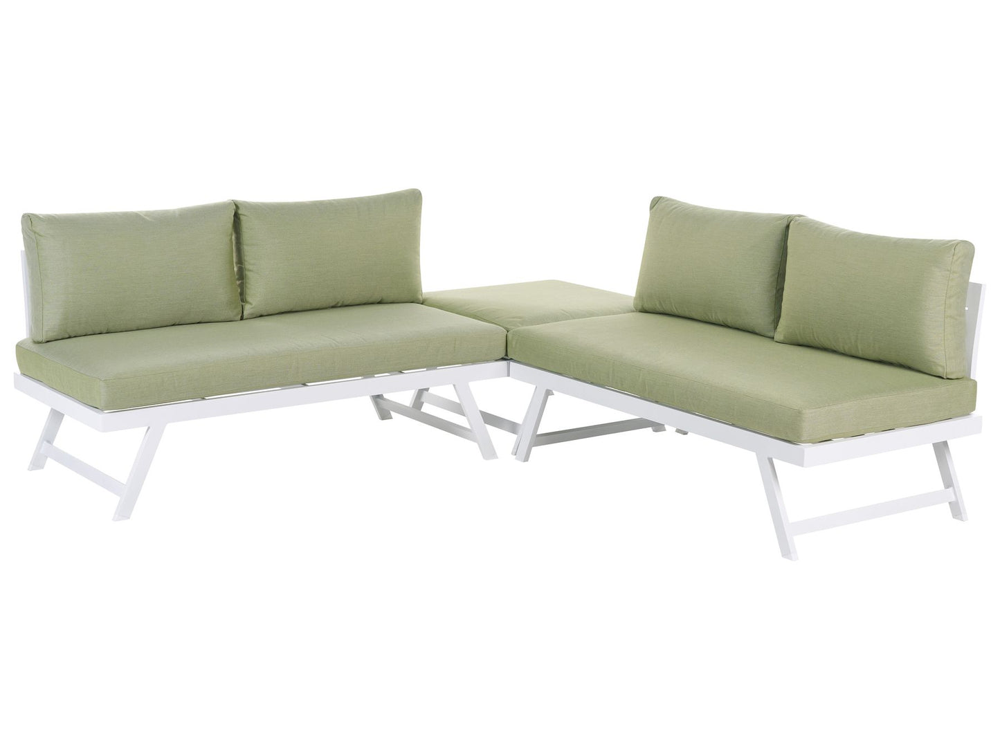 Garden Corner Sofa with Table 5 Seater COCCORINO Metal Green