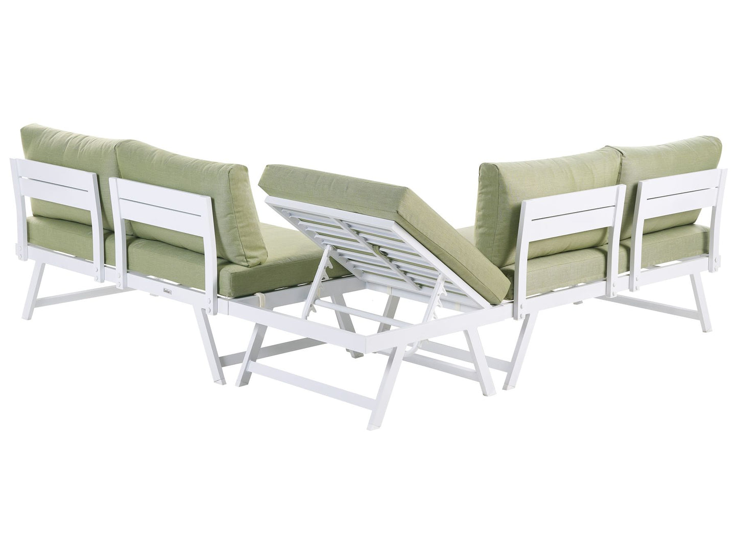 Garden Corner Sofa with Table 5 Seater COCCORINO Metal Green