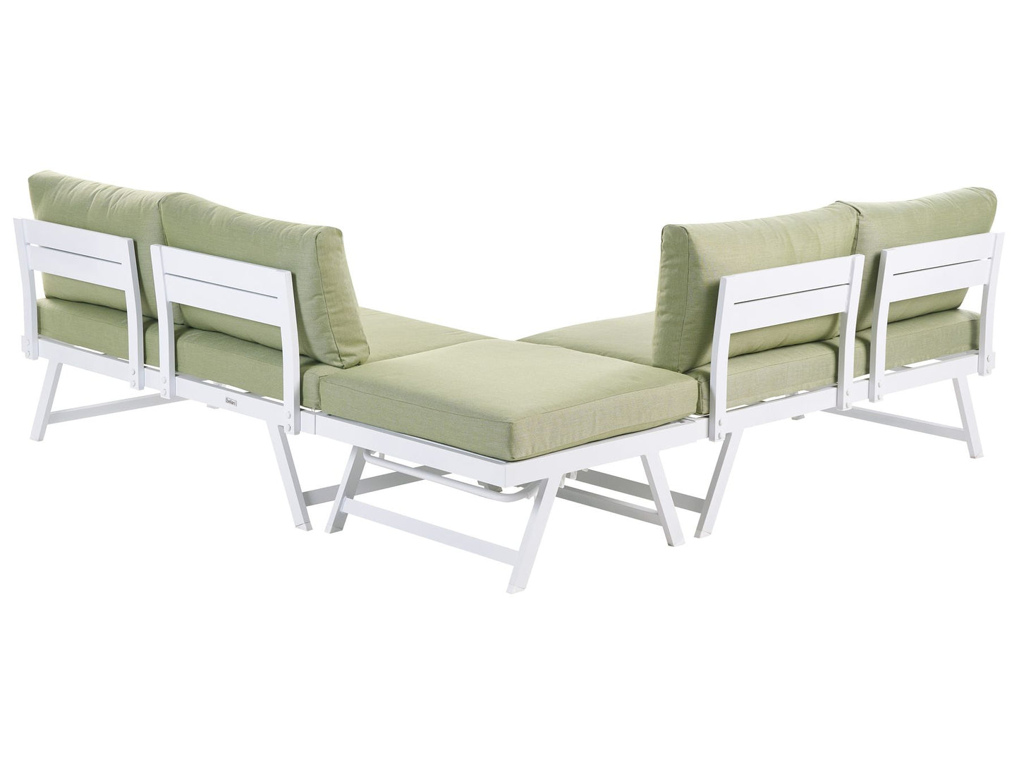 Garden Corner Sofa with Table 5 Seater COCCORINO Metal Green