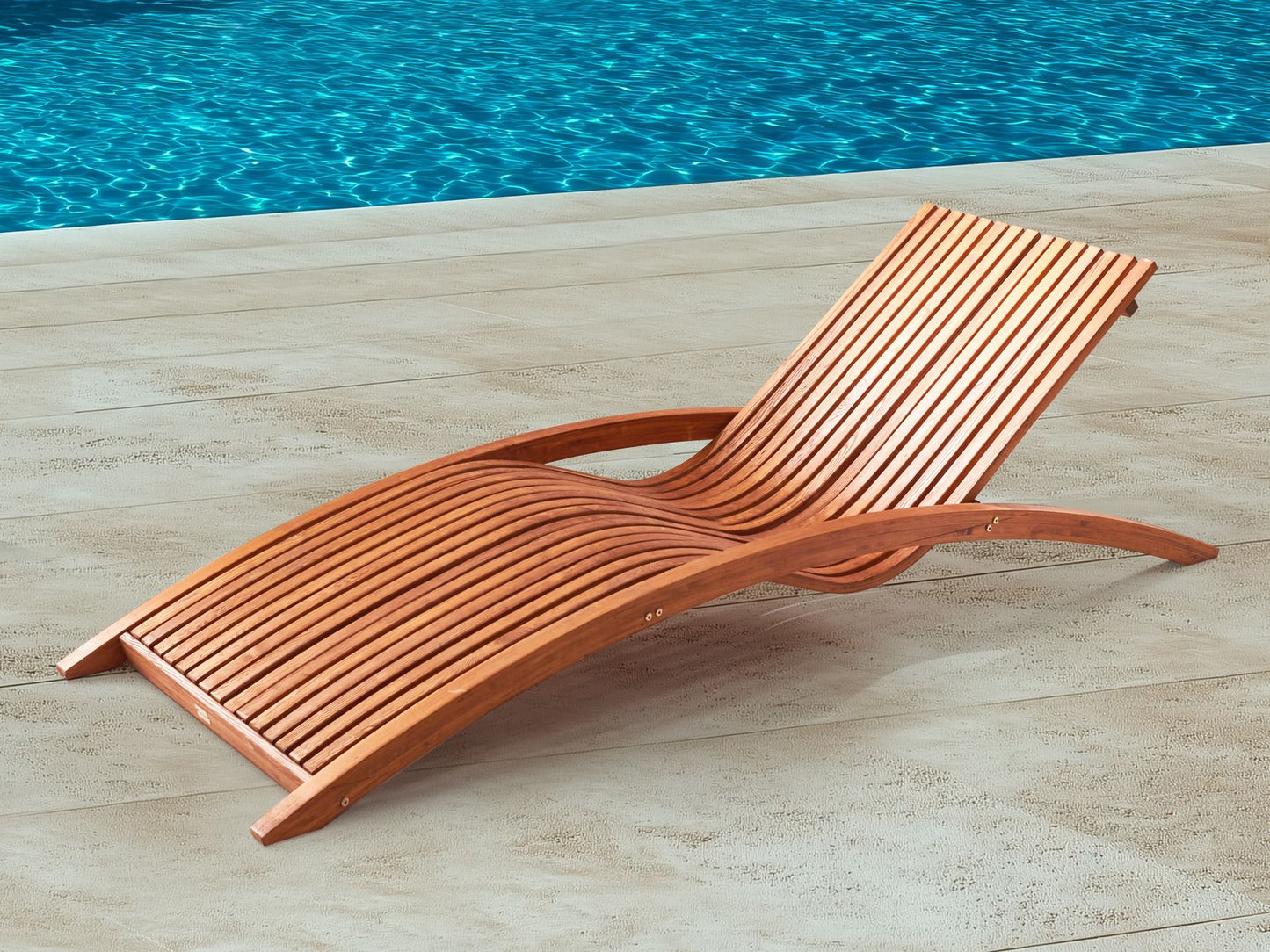 Wooden Garden Sun Lounger Brown TANARO