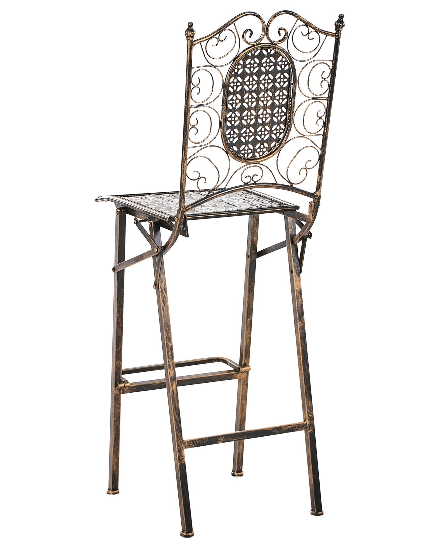 Set of 2 Garden Bar Chairs BORMIO Folding Metal Black