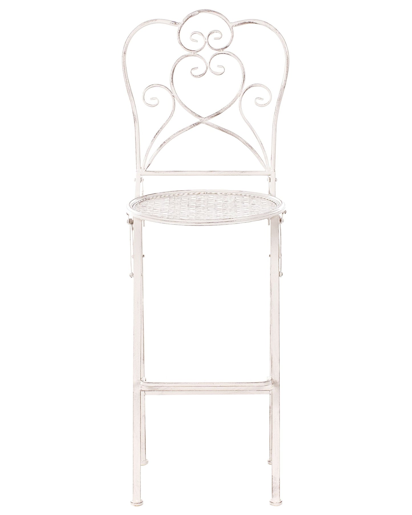 Set of 2 Garden Bar Chairs TRIESTE Folding Metal Light Beige