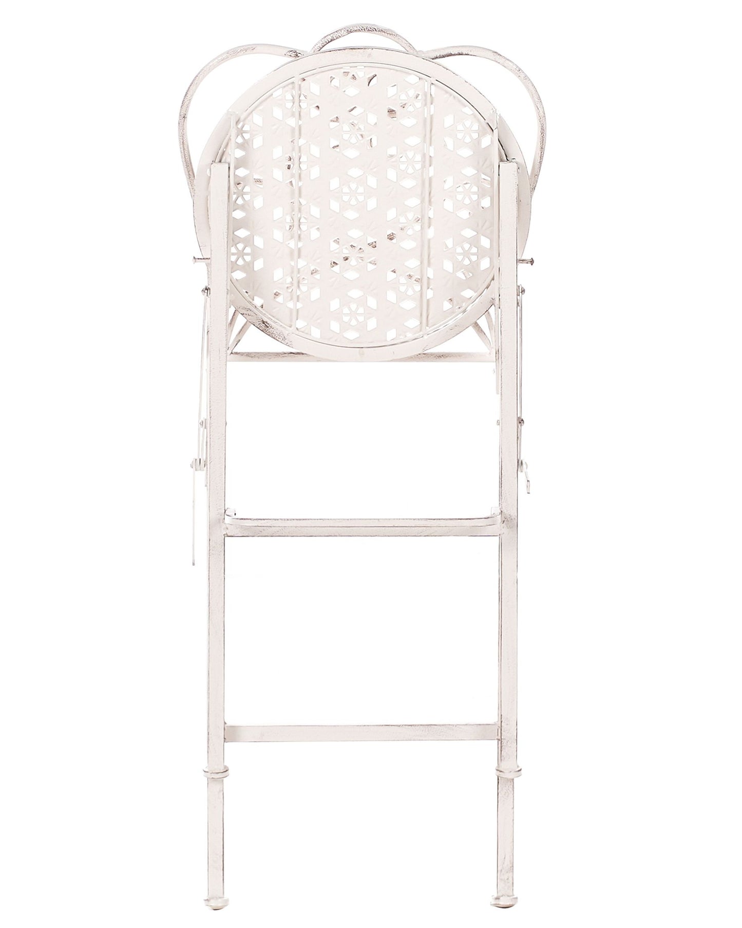 Set of 2 Garden Bar Chairs TRIESTE Folding Metal Light Beige
