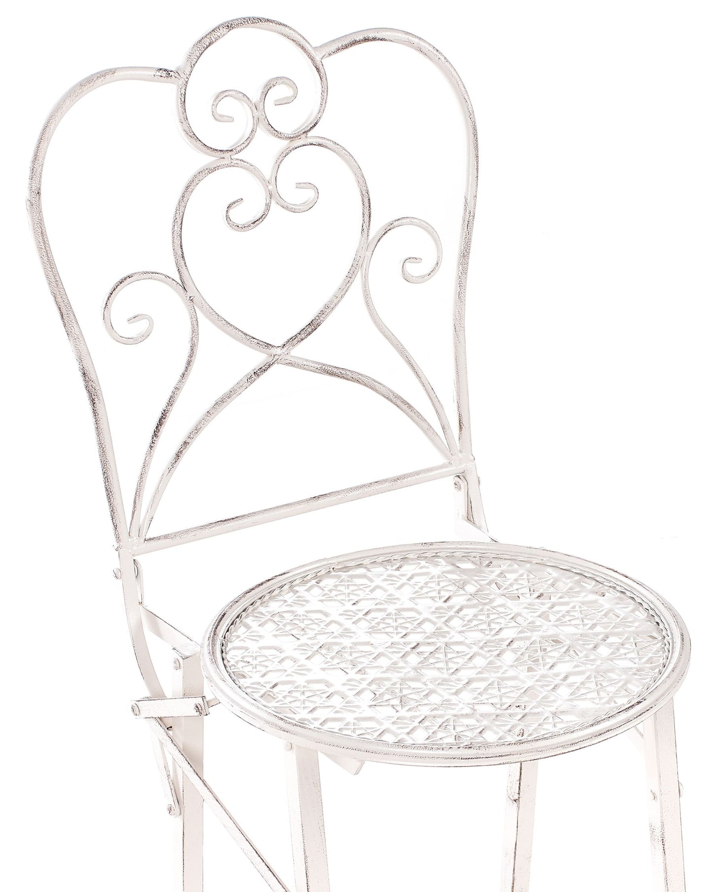 Set of 2 Garden Bar Chairs TRIESTE Folding Metal Light Beige