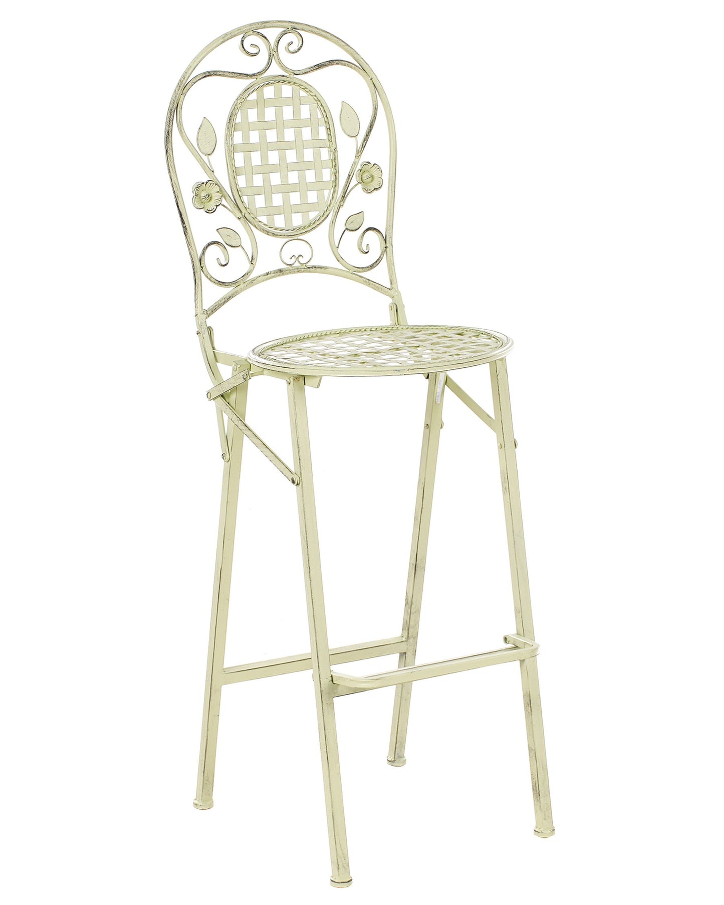 Set of 2 Garden Bar Chairs BIVIO Folding Metal Light Green