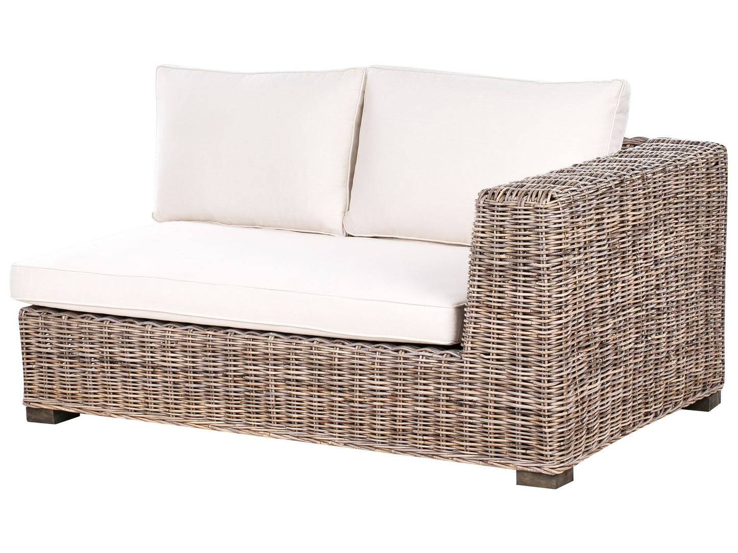 Garden Corner Sofa with Ottoman 5 Seater RINELLA Rattan Grey
