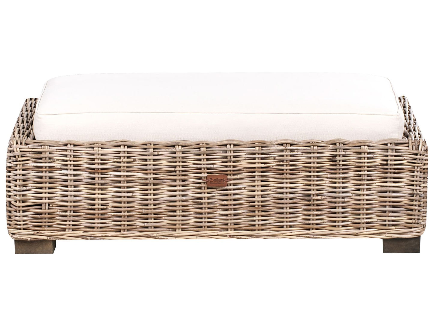 Garden Corner Sofa with Ottoman 5 Seater RINELLA Rattan Grey