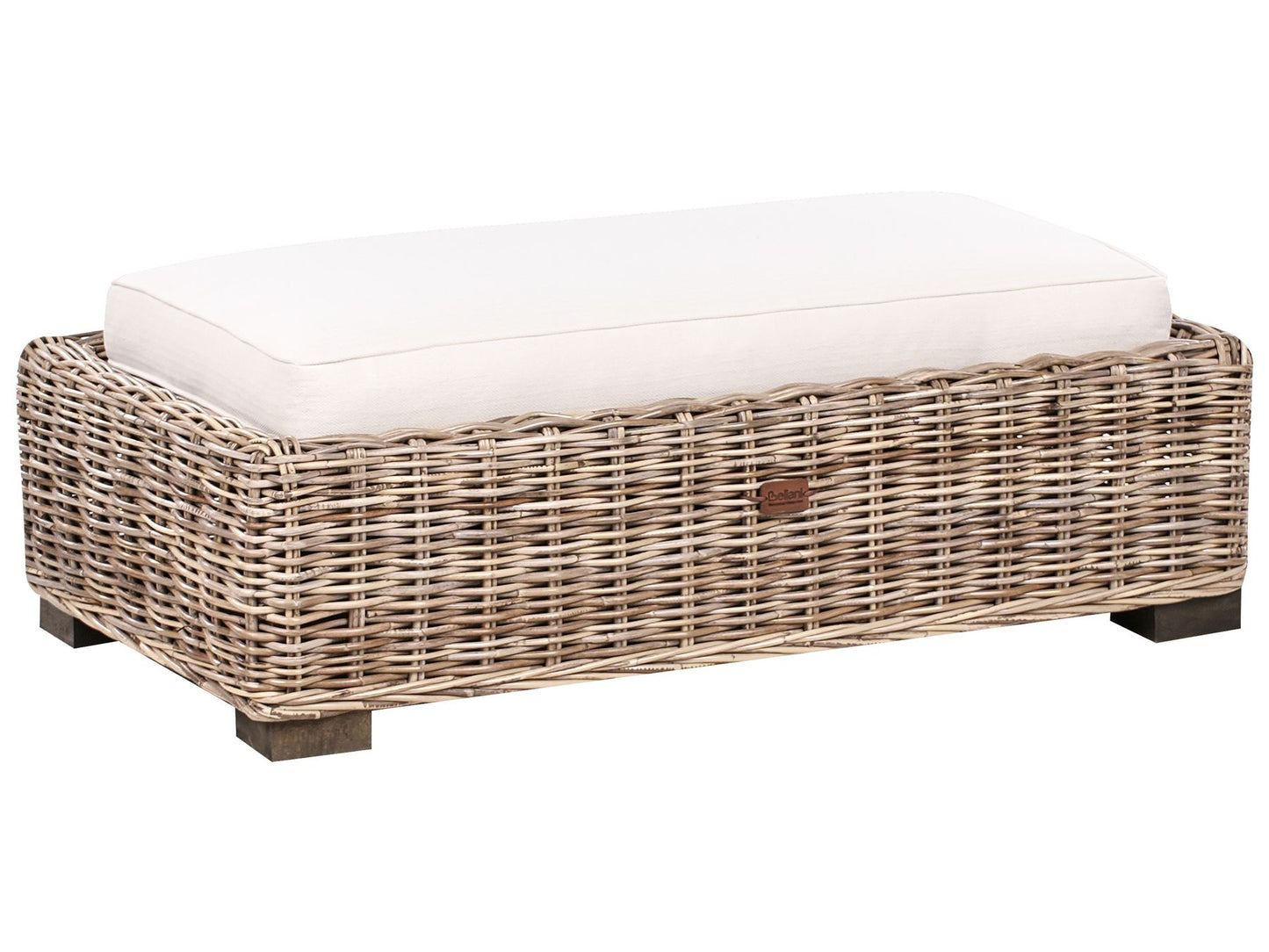 Garden Corner Sofa with Ottoman 5 Seater RINELLA Rattan Grey