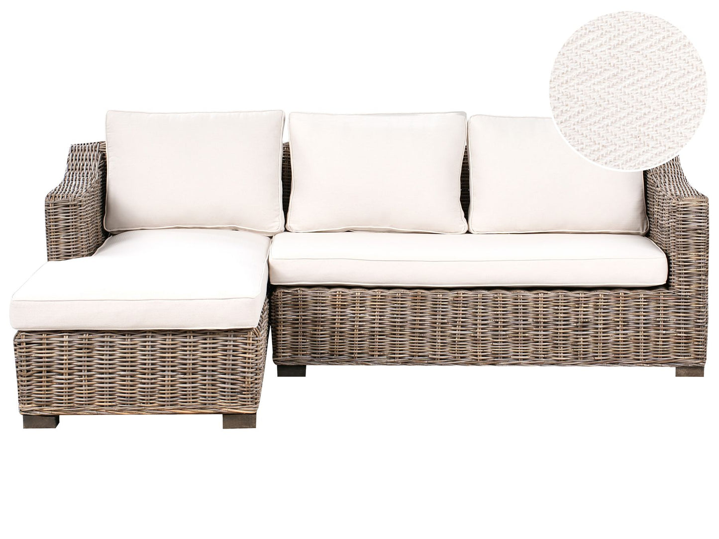 Garden Rattan Corner Sofa Grey