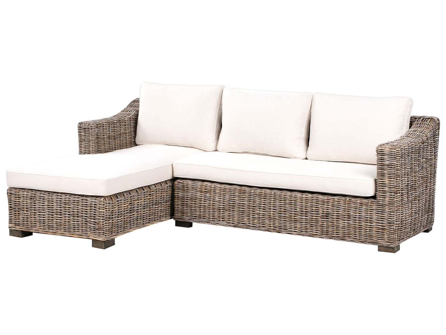 Garden Rattan Corner Sofa Grey