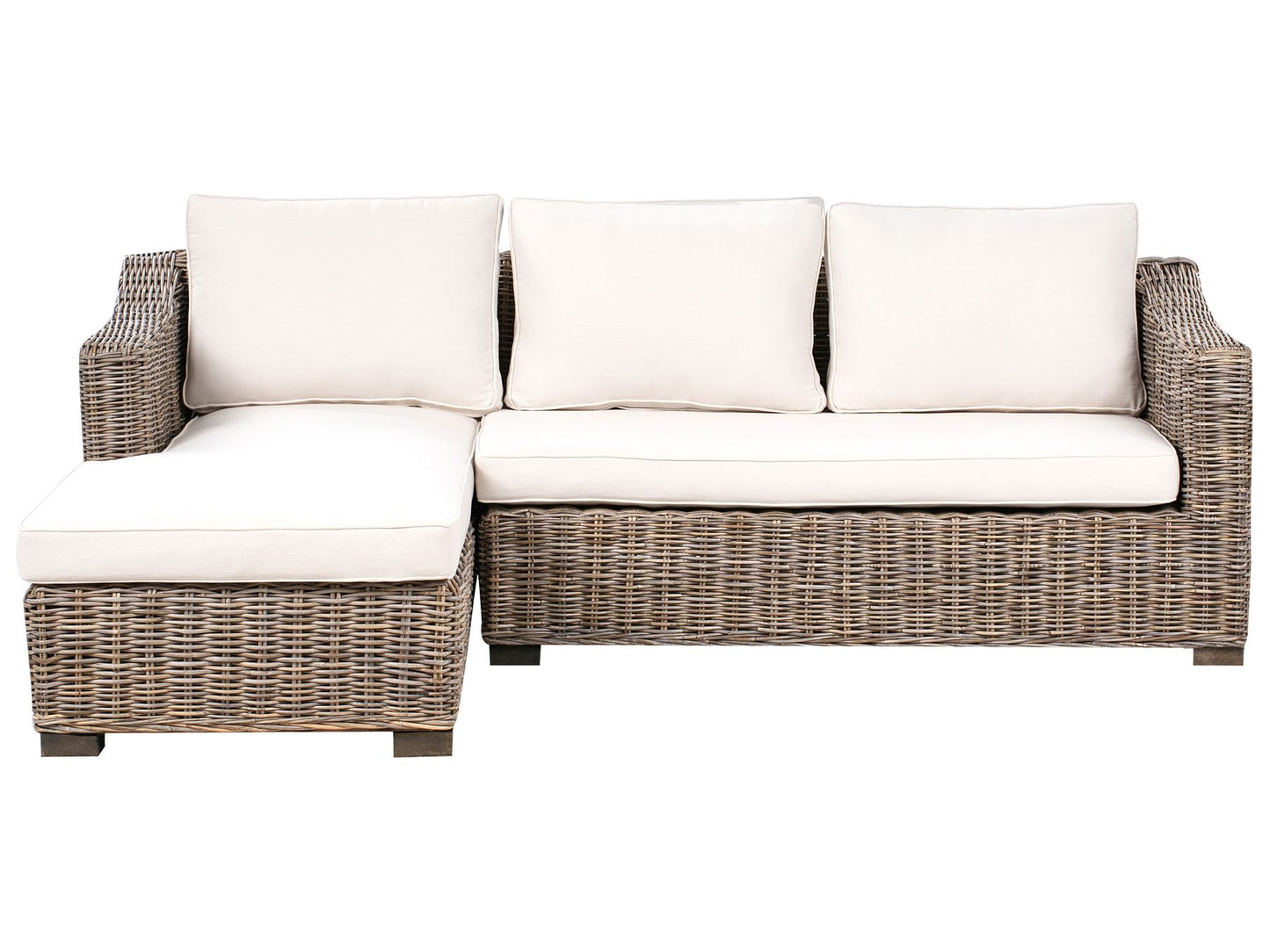 Garden Rattan Corner Sofa Grey