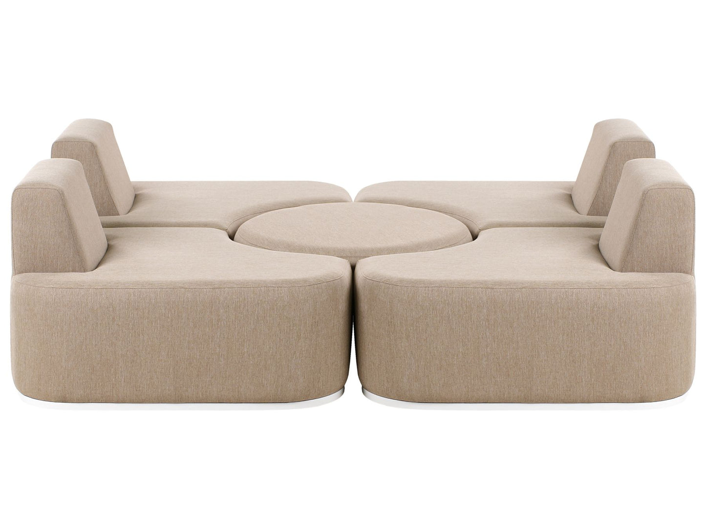 Garden Lounge Set with Table 4 Seater FABRO Fabric Beige