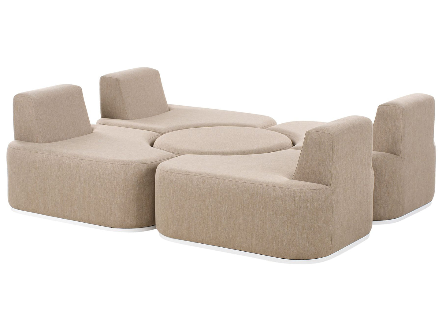 Garden Lounge Set with Table 4 Seater FABRO Fabric Beige