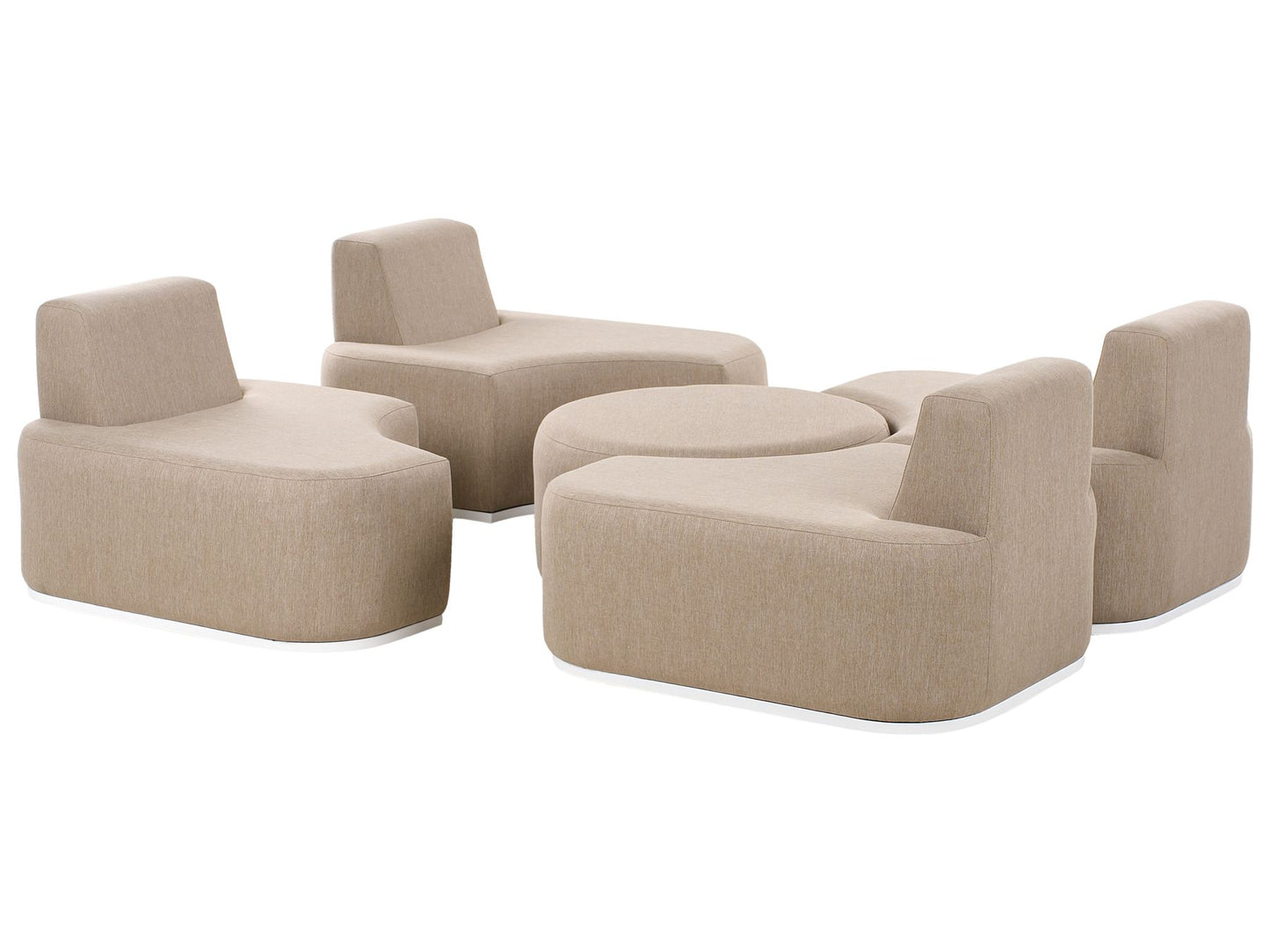 Garden Lounge Set with Table 4 Seater FABRO Fabric Beige