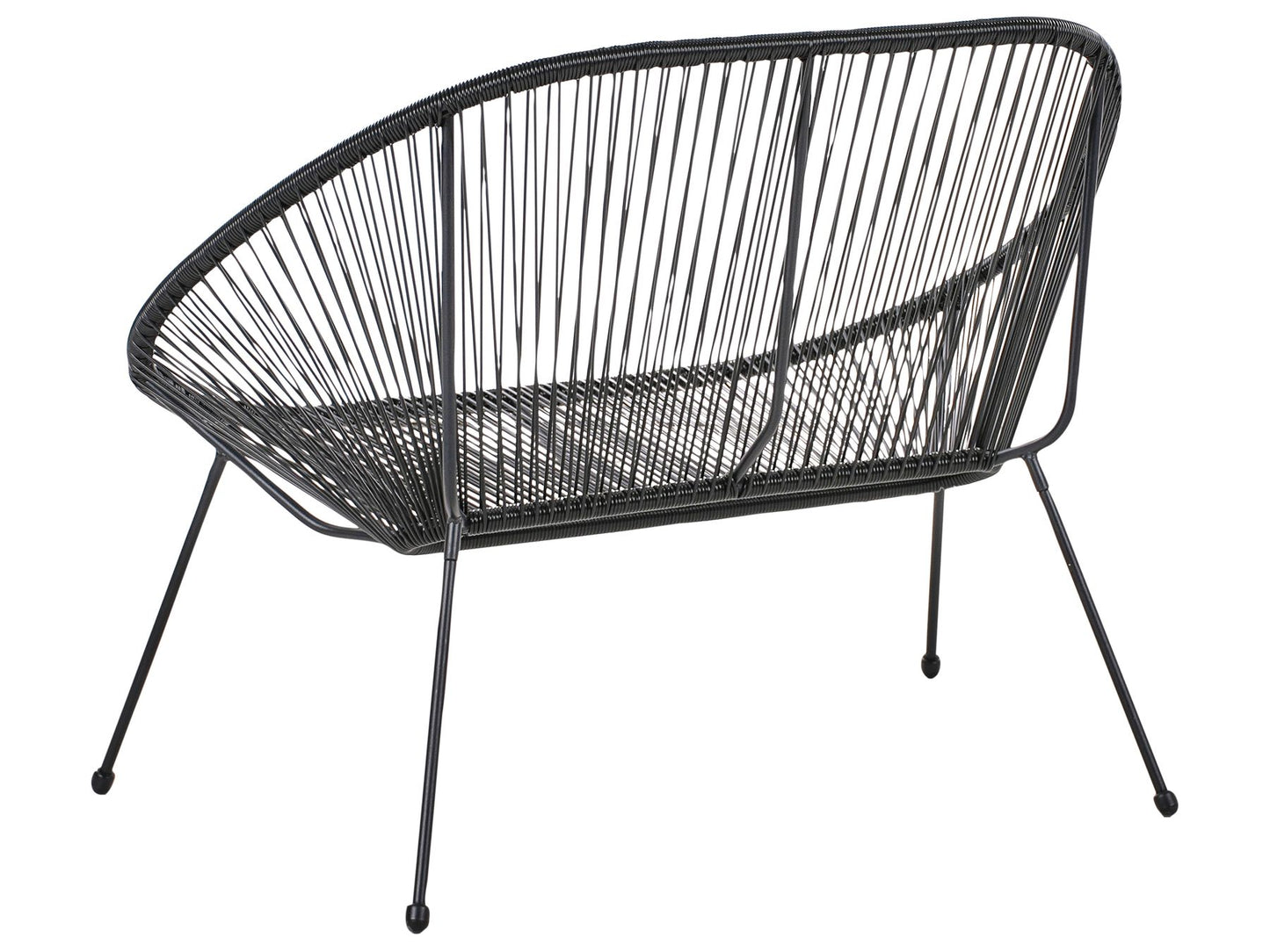 Garden Bench ACAPULCO II 113 cm PE Rattan Black