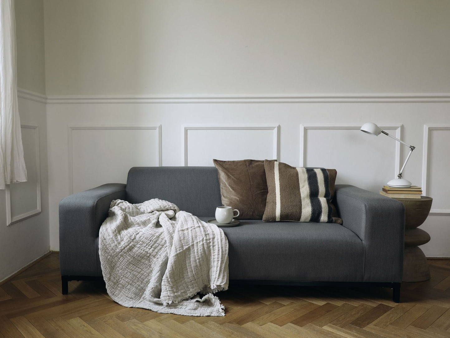 Garden Sofa Grey with Black ROVIGO