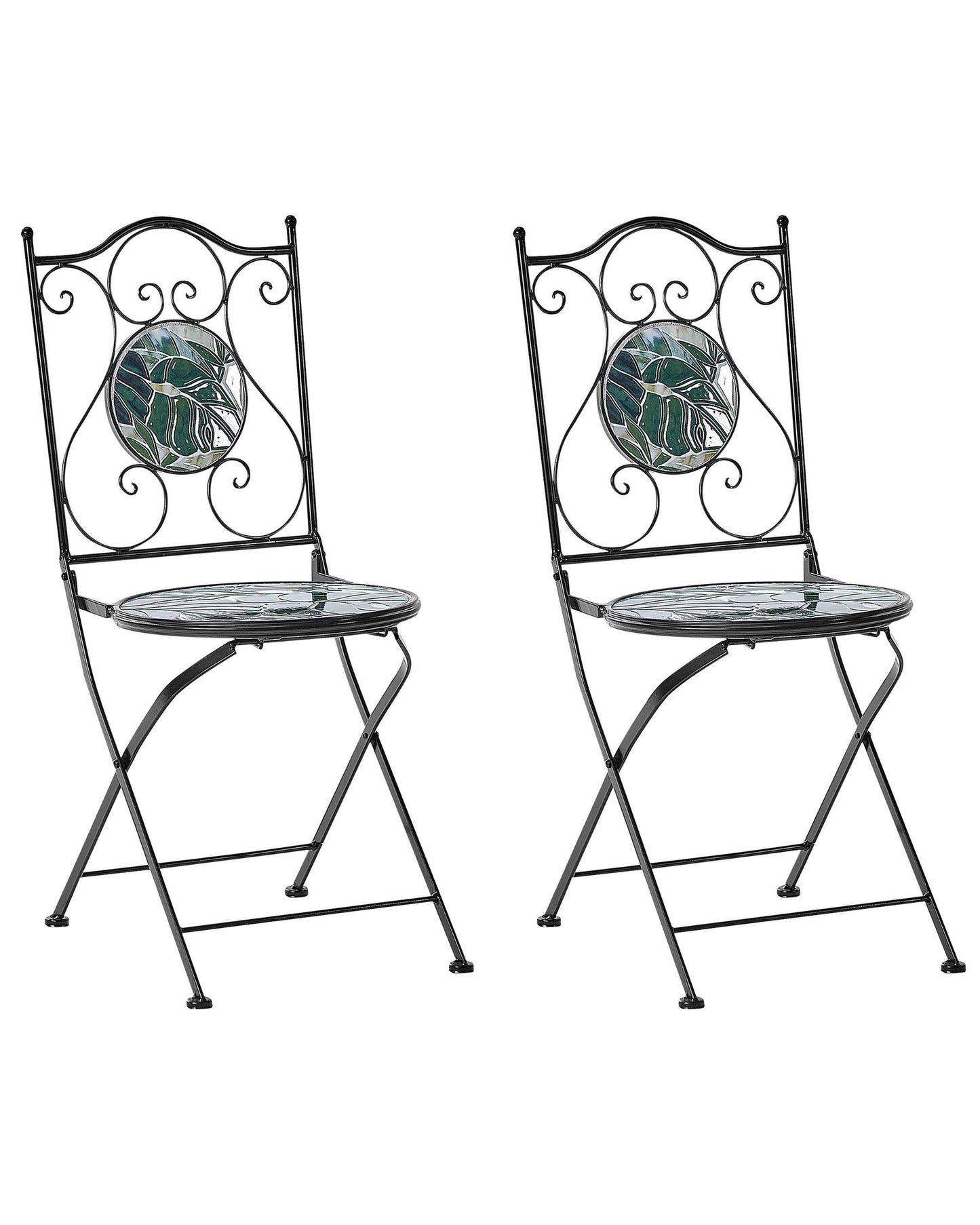 Set of 2 Garden Chairs COZZANA Metal Black