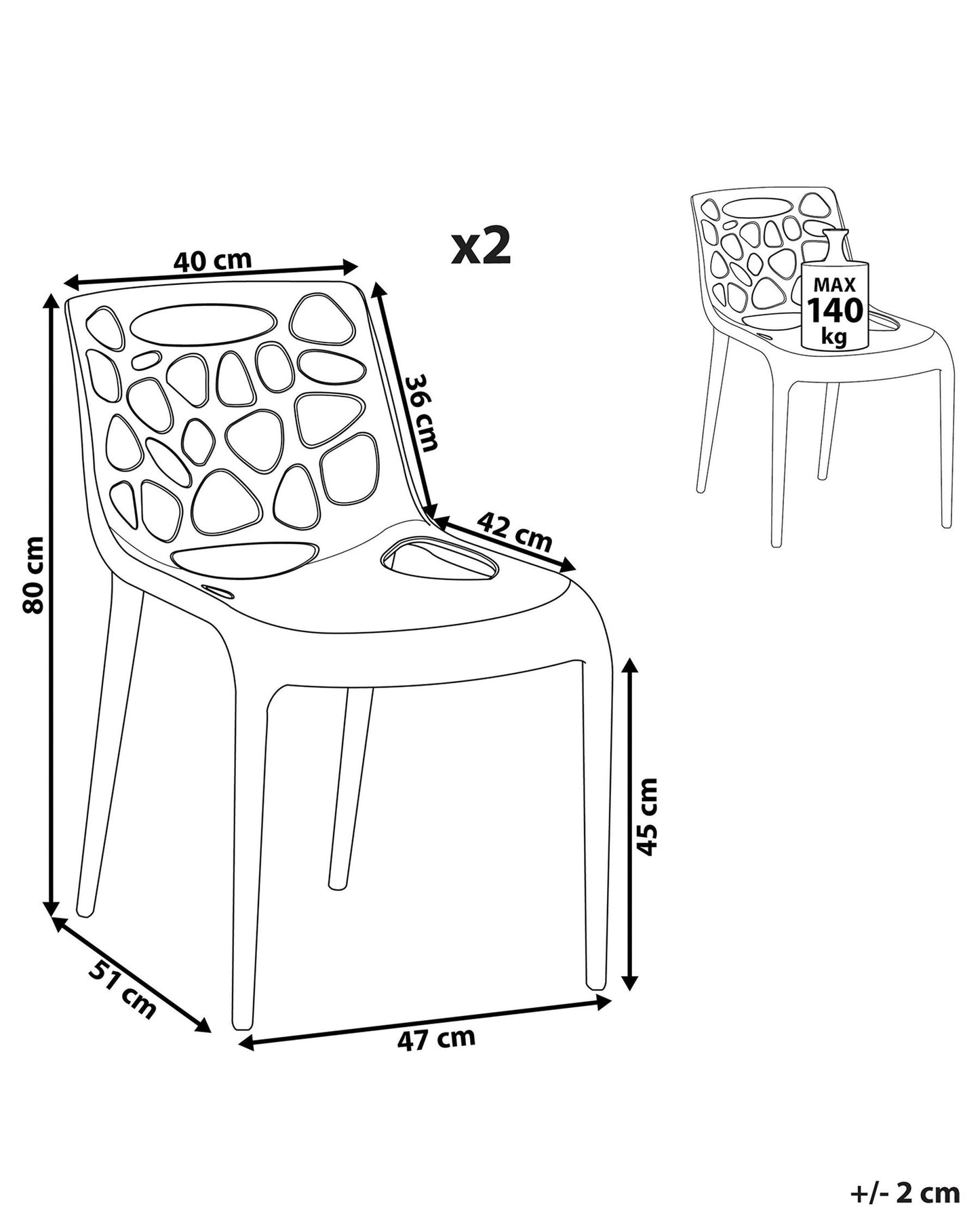 Set of 2 Dining Chairs MORGAN Synthetic Material Grey