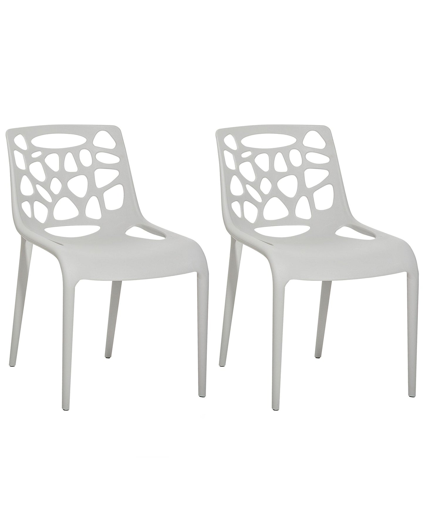 Set of 2 Dining Chairs MORGAN Synthetic Material Grey