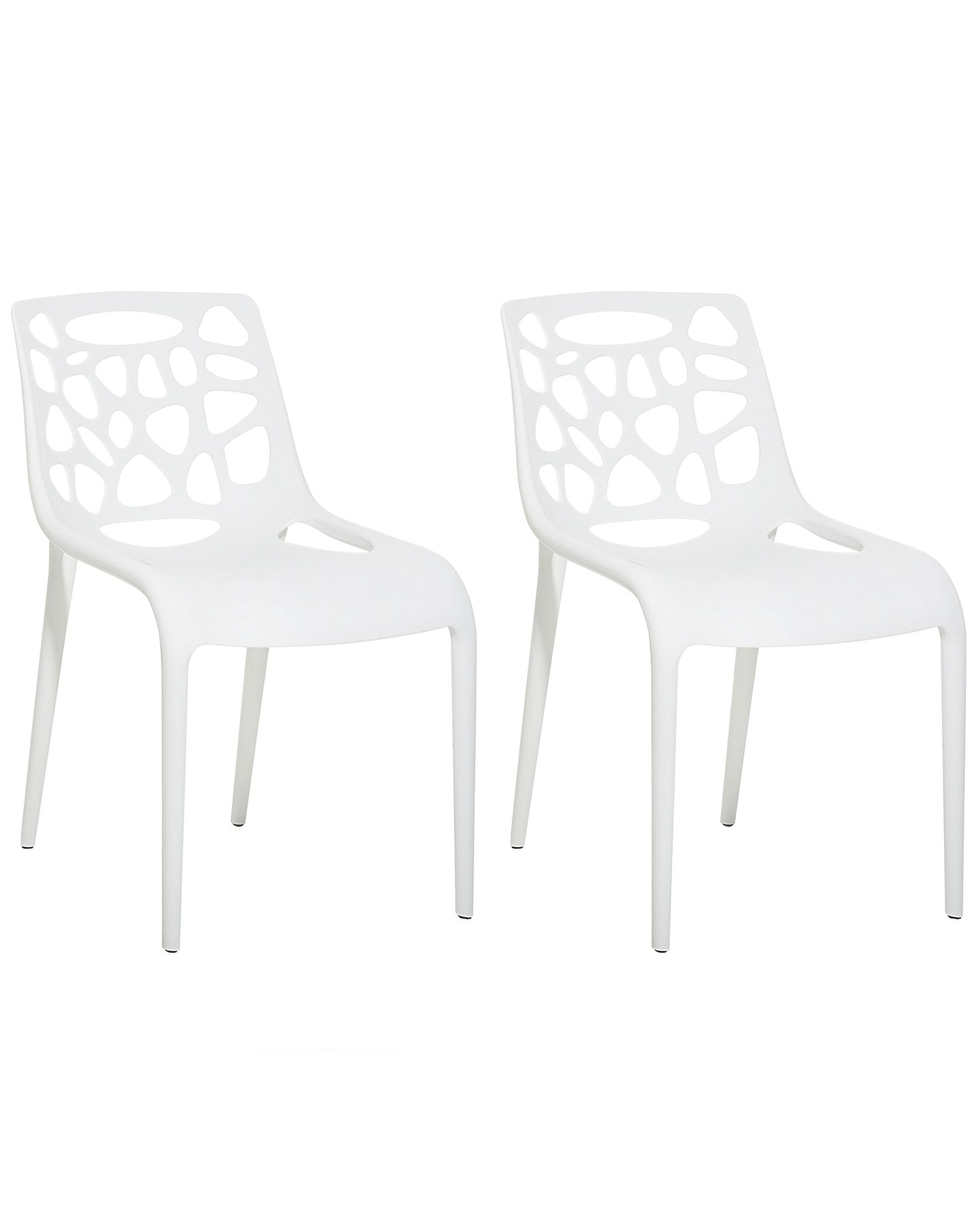 Set of 2 Dining Chairs MORGAN Synthetic Material White
