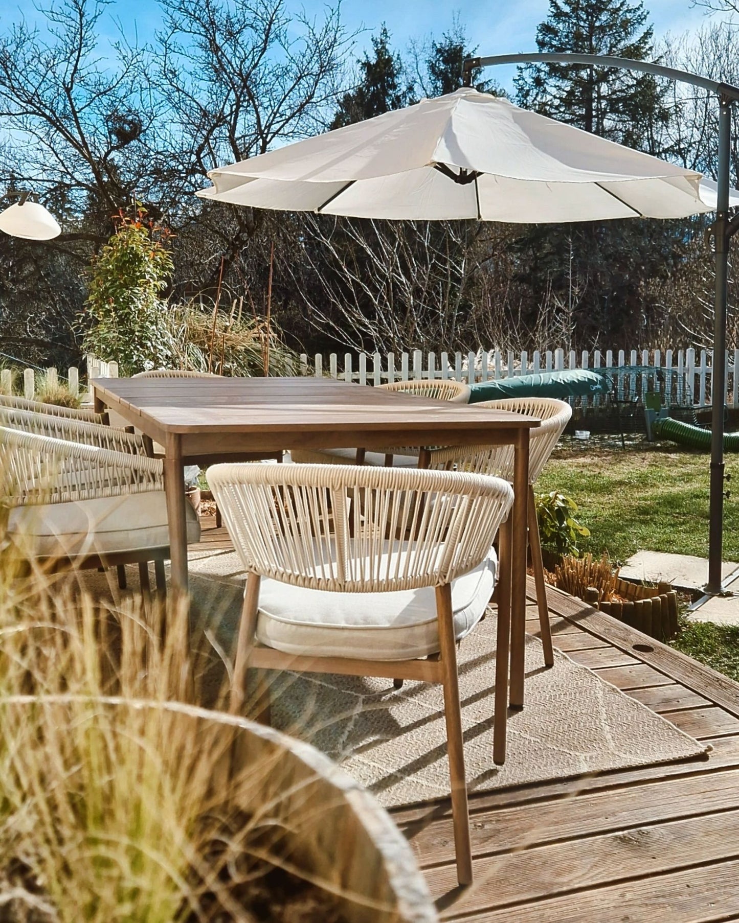 Set of 6 Garden Chairs with Cushions FLAVIA Metal White