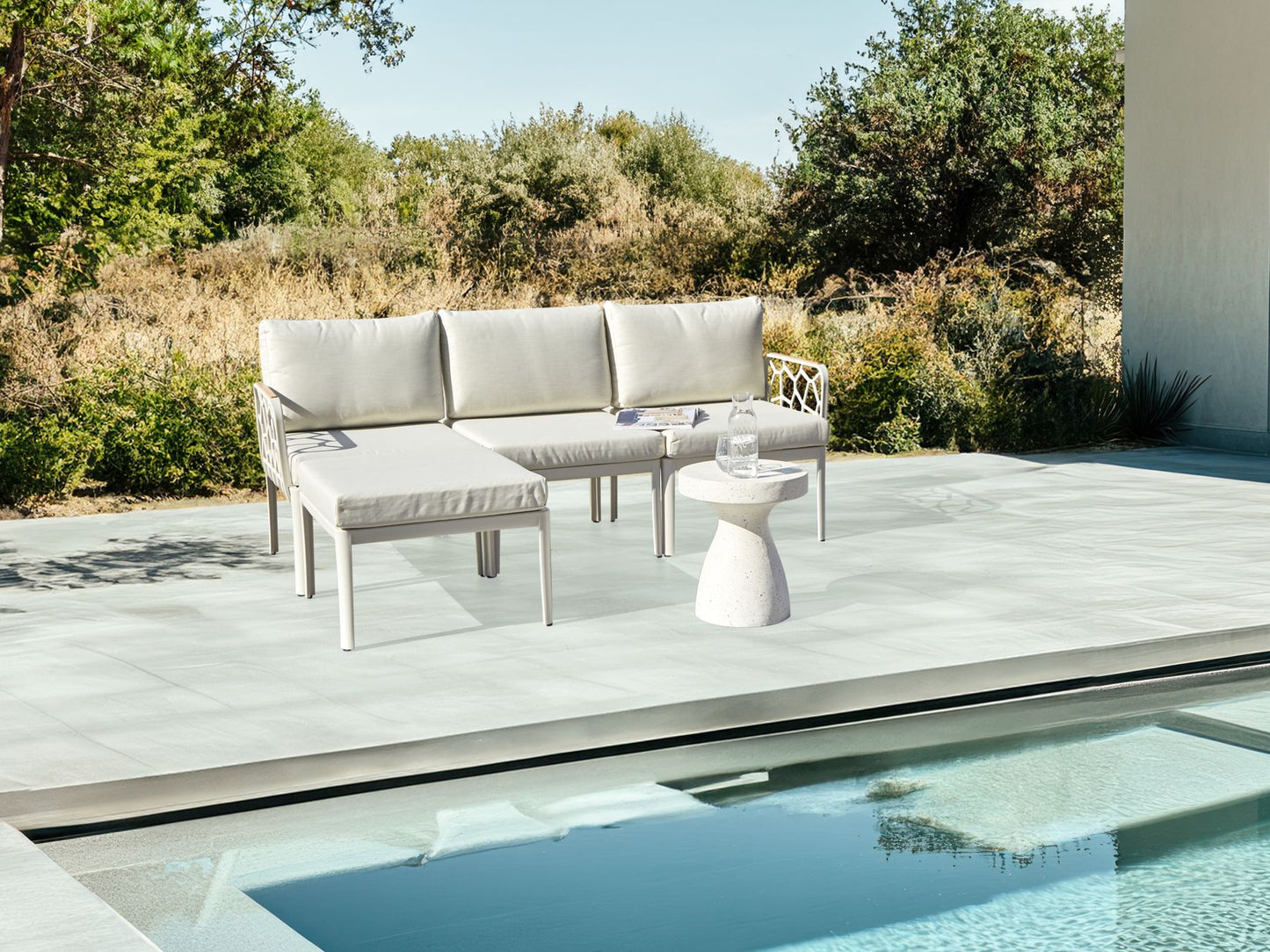 Garden Sofa Set 4 Seater ERICHE Light Beige