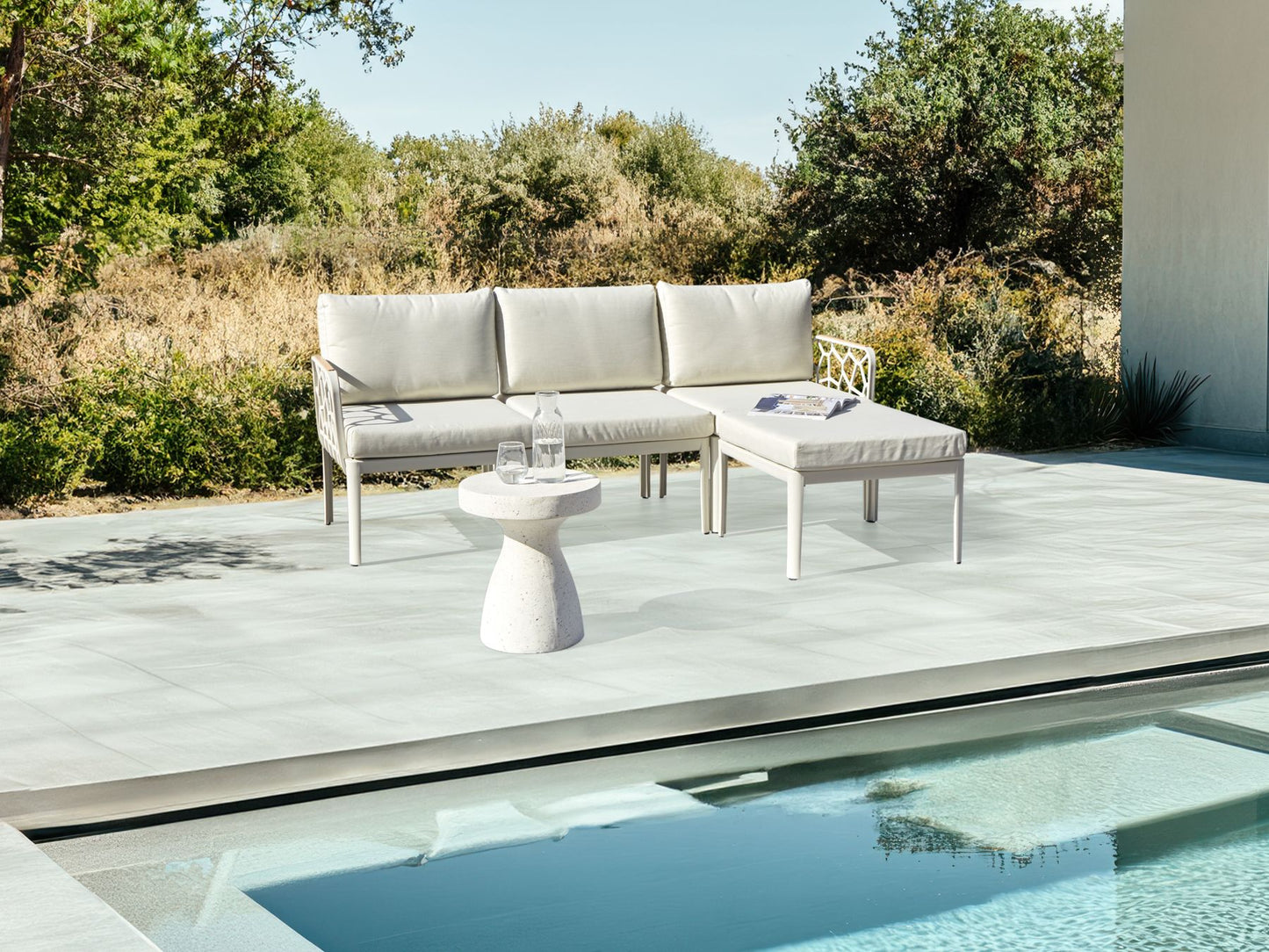 Garden Sofa Set 4 Seater ERICHE Light Beige