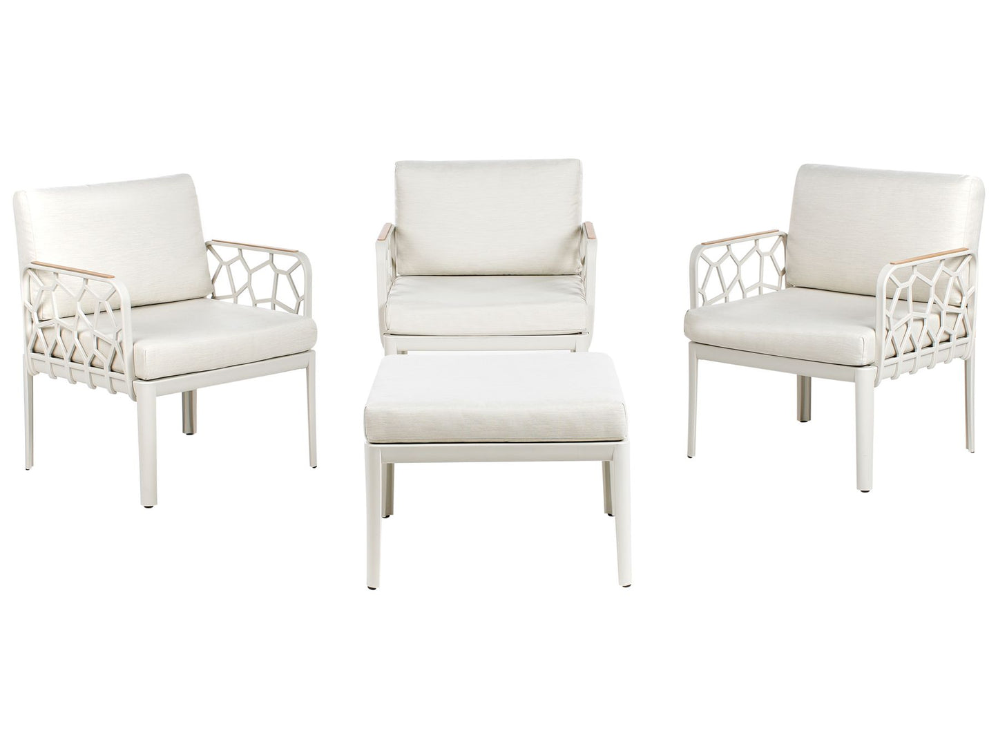 Garden Sofa Set 4 Seater ERICHE Light Beige