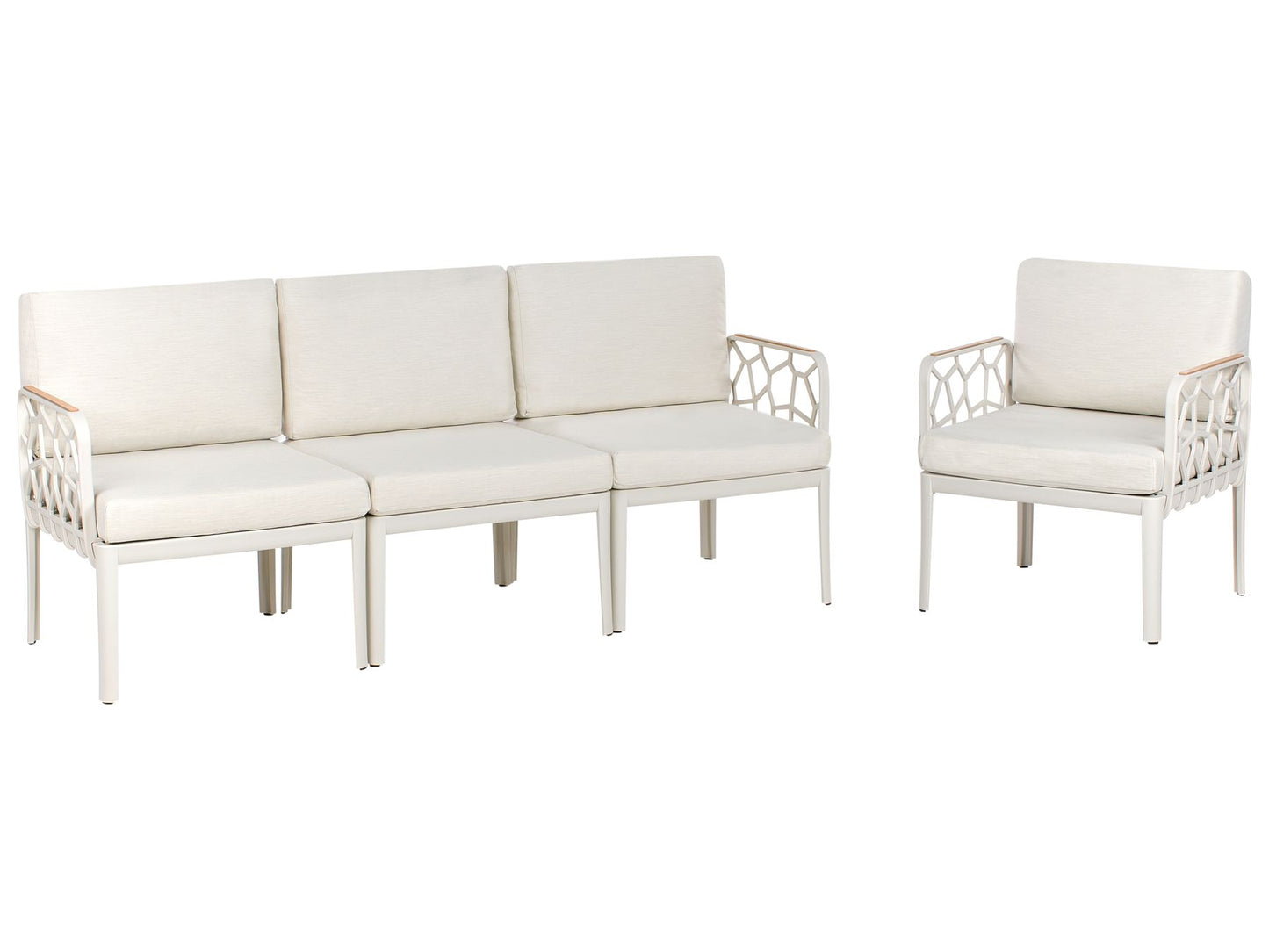 Garden Sofa Set 4 Seater ERICHE Light Beige