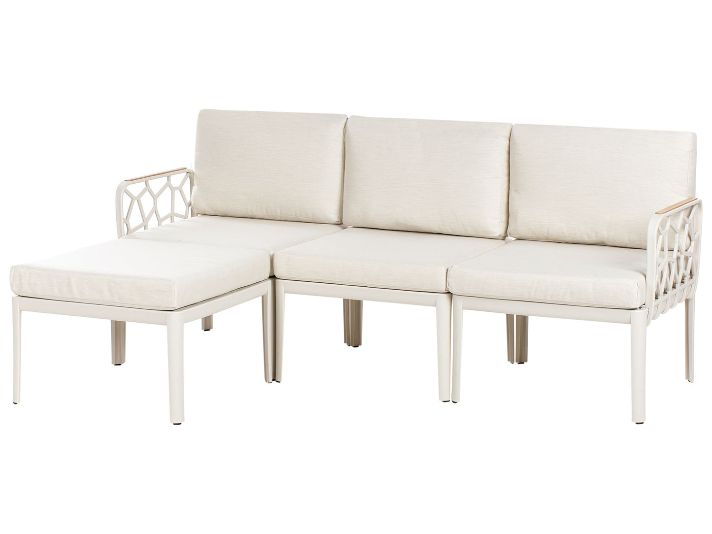 Garden Sofa Set 4 Seater ERICHE Light Beige