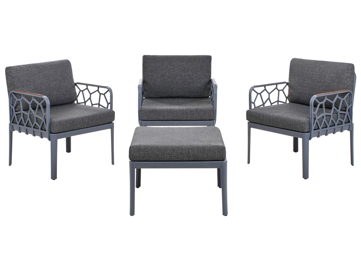Garden Sofa Set 4 Seater ERICHE Dark Grey