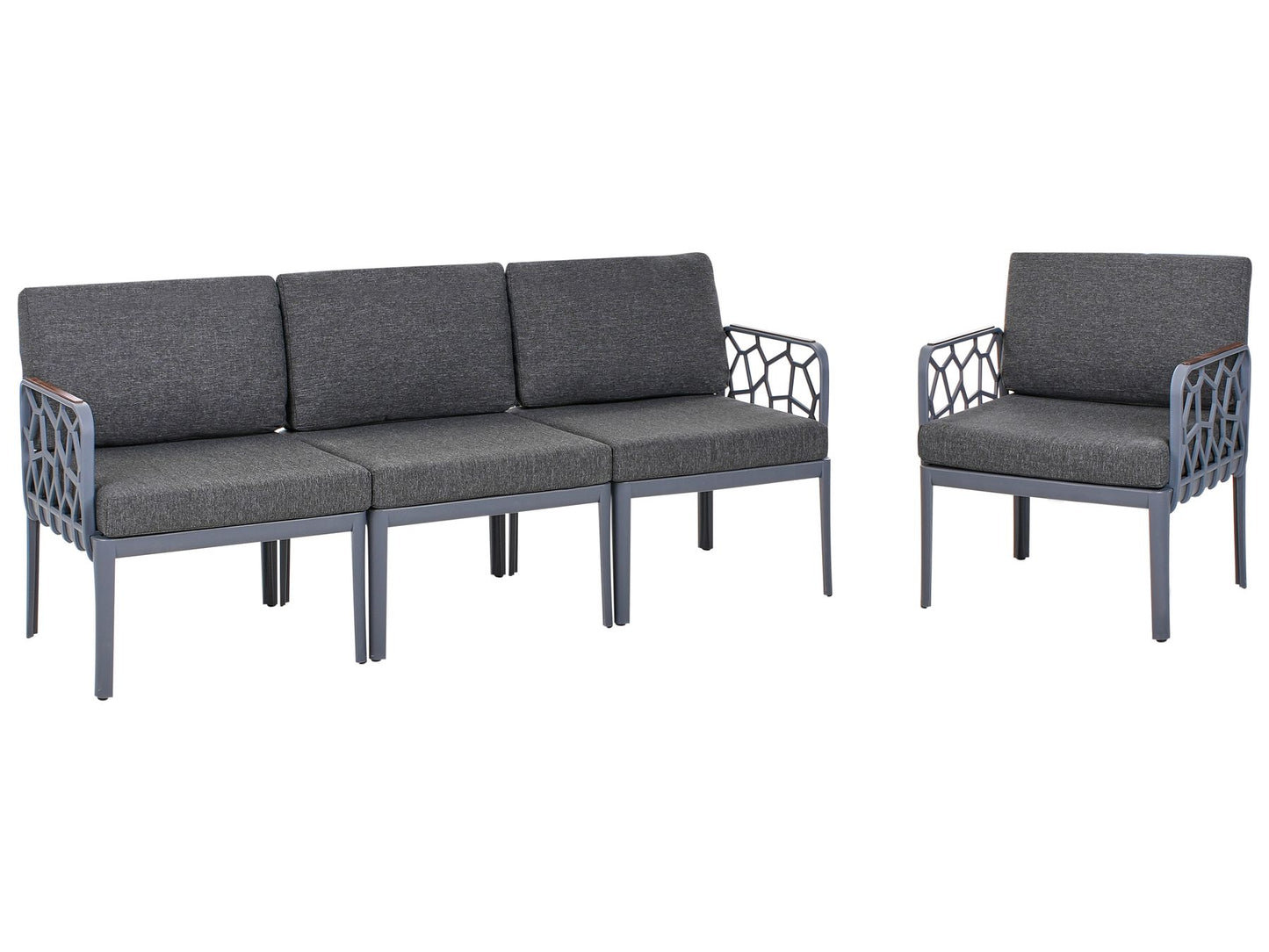 Garden Sofa Set 4 Seater ERICHE Dark Grey