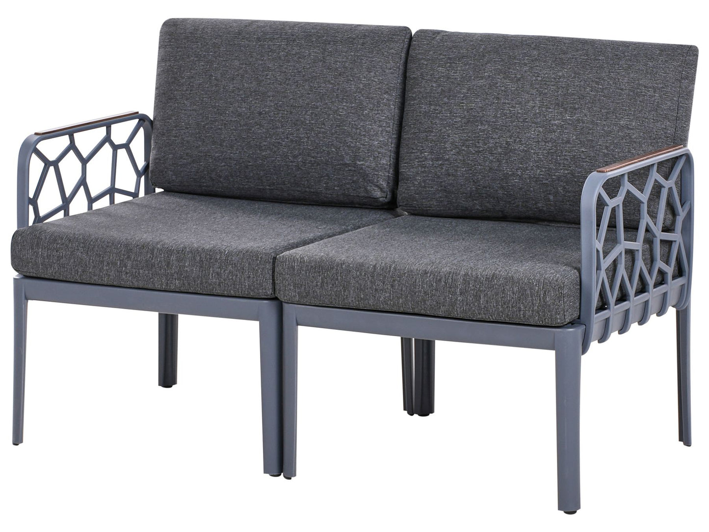 Garden Sofa Set 4 Seater ERICHE Dark Grey