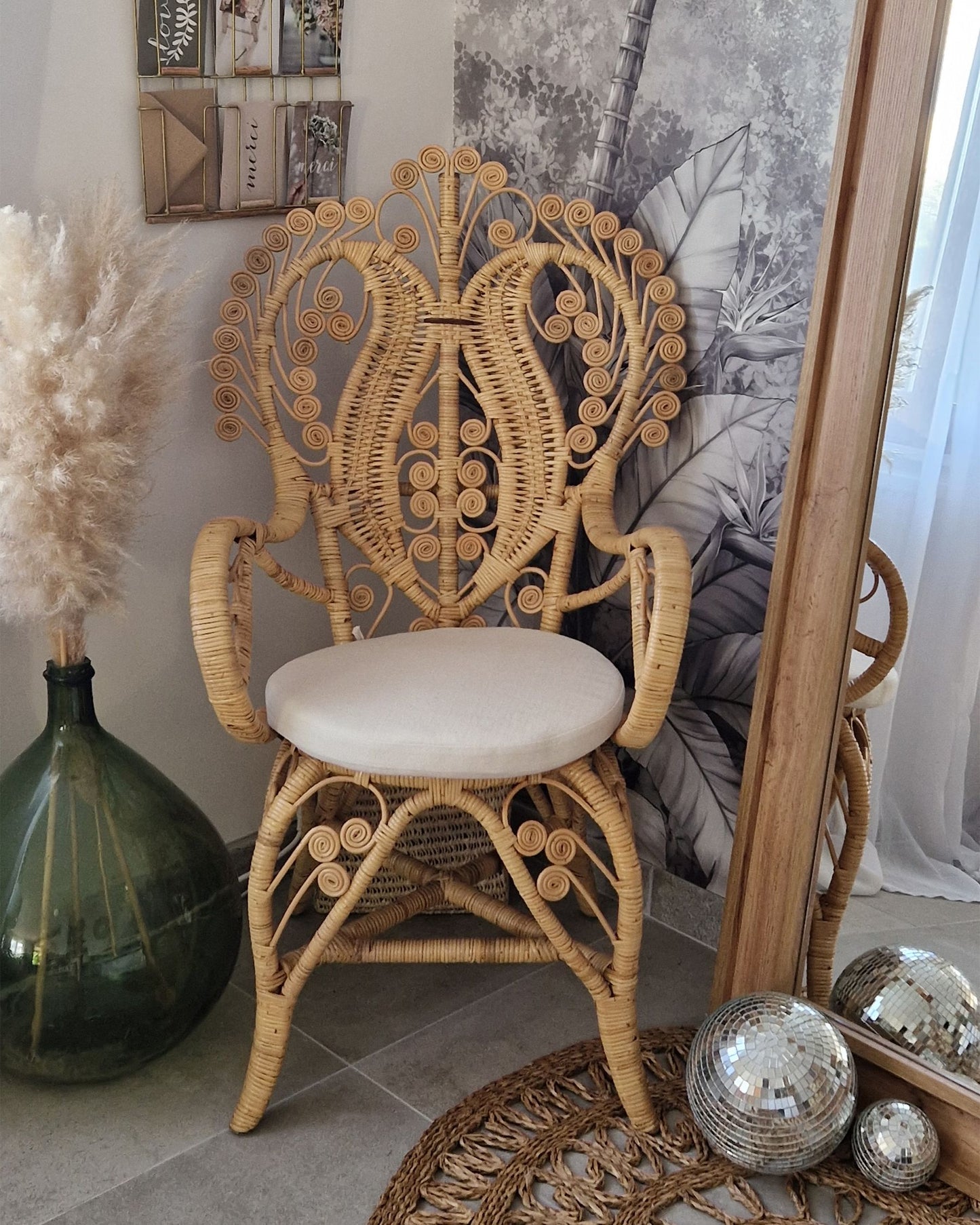 Peacock Chair CARRARA Rattan Natural