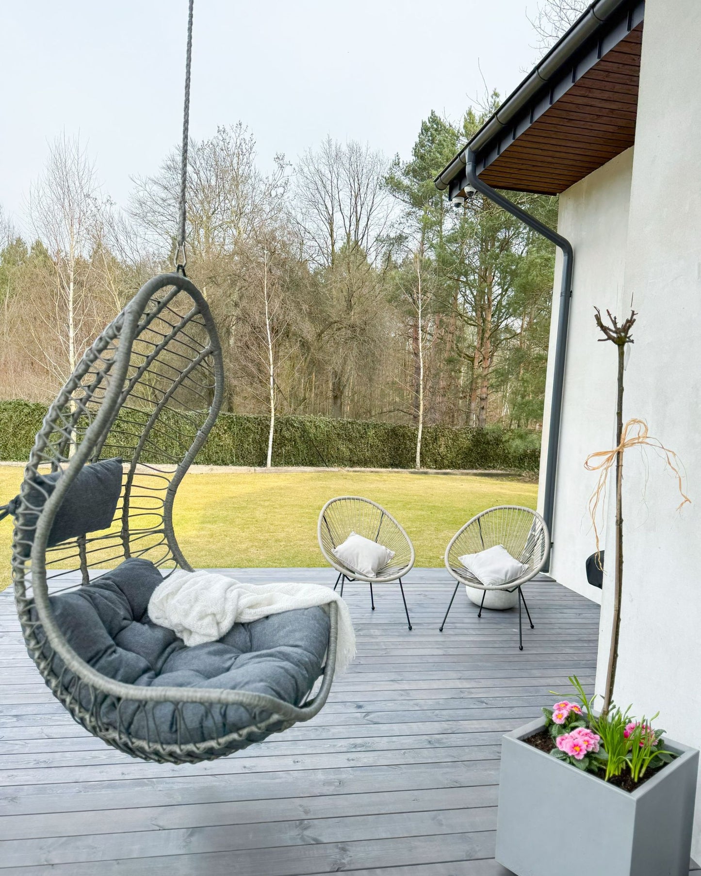 Hanging Chair PINETO PE Rattan Grey