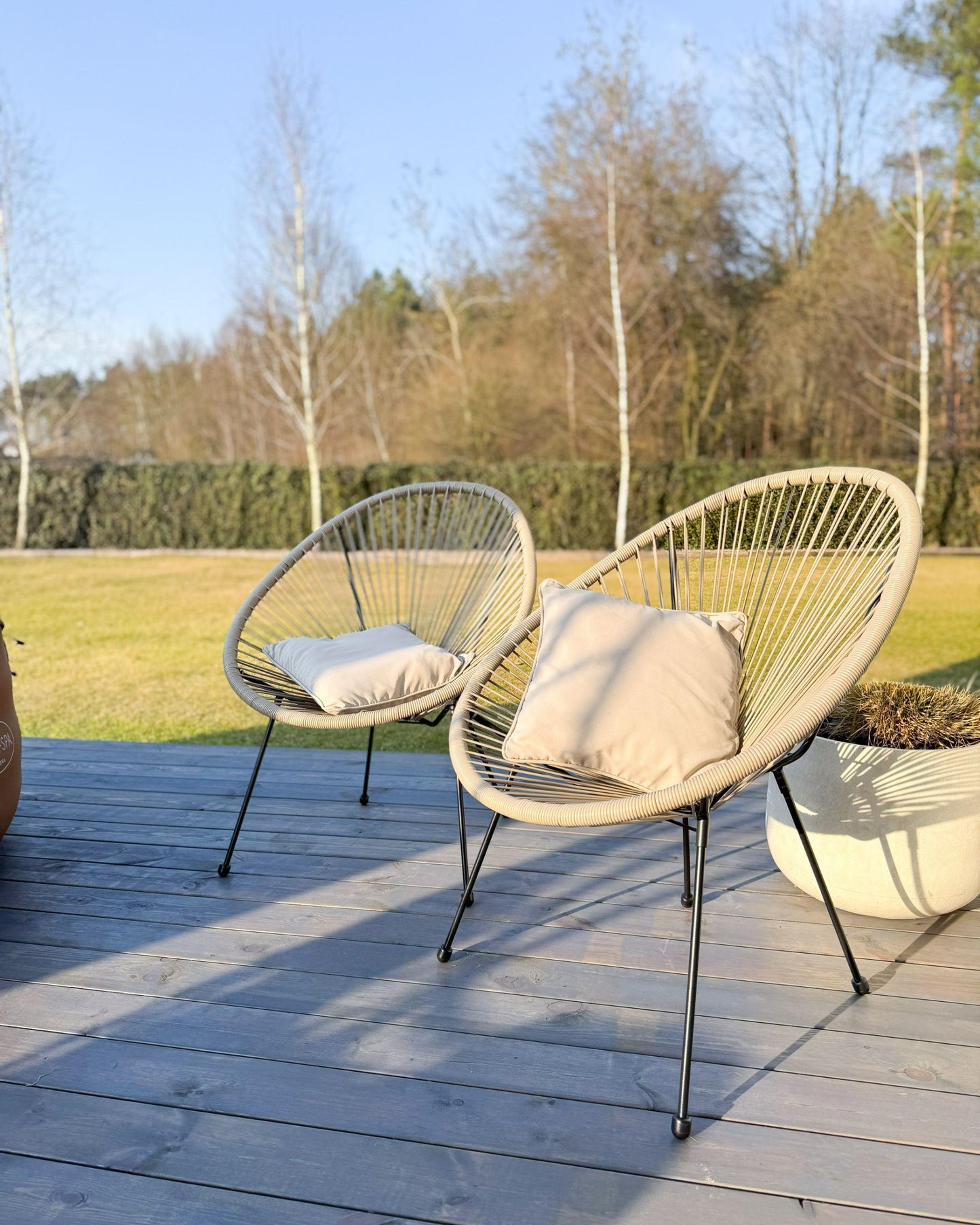 Garden Chair ACAPULCO II PE Rattan Light Grey