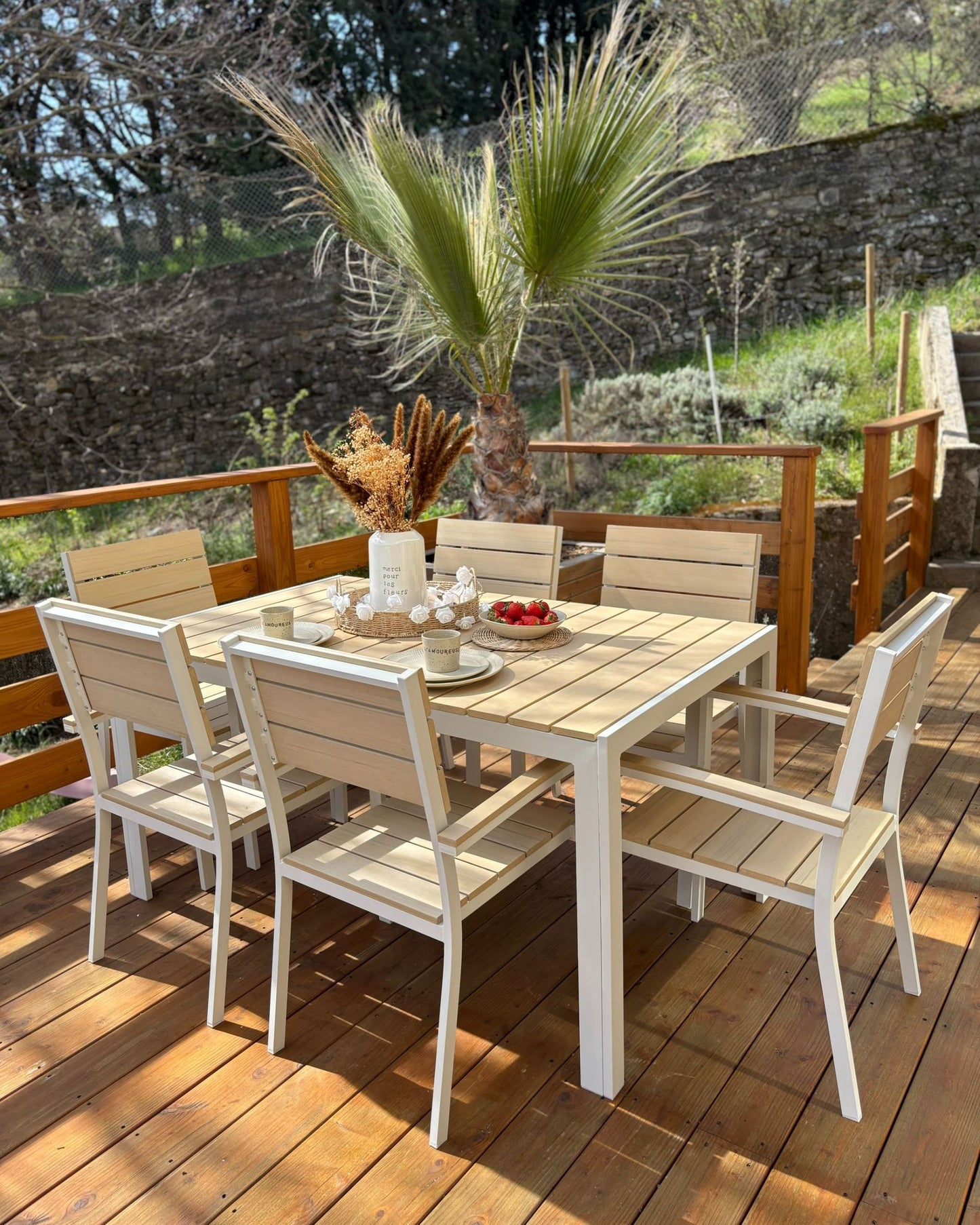 Garden Dining Set 6 Seater COMO Beige