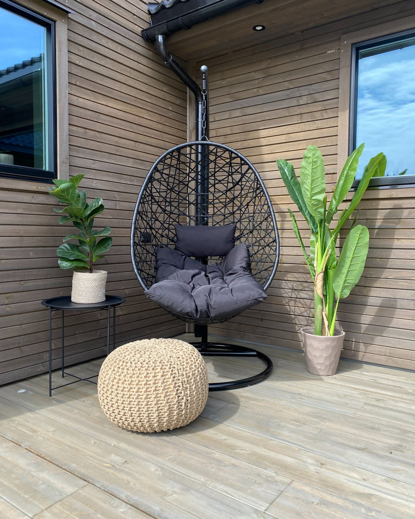 Hanging Chair ALATRI PE Rattan Black