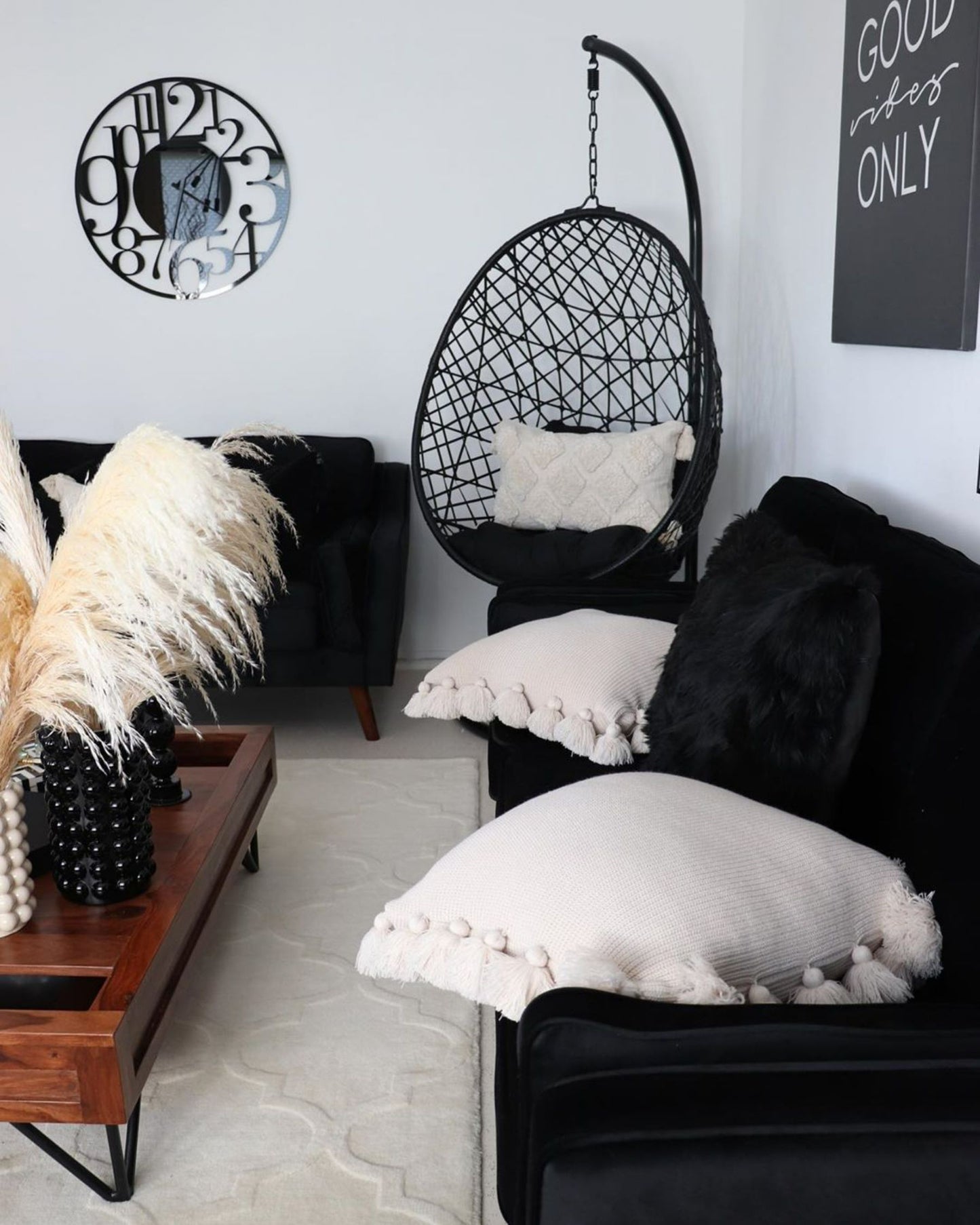 Hanging Chair ALATRI PE Rattan Black