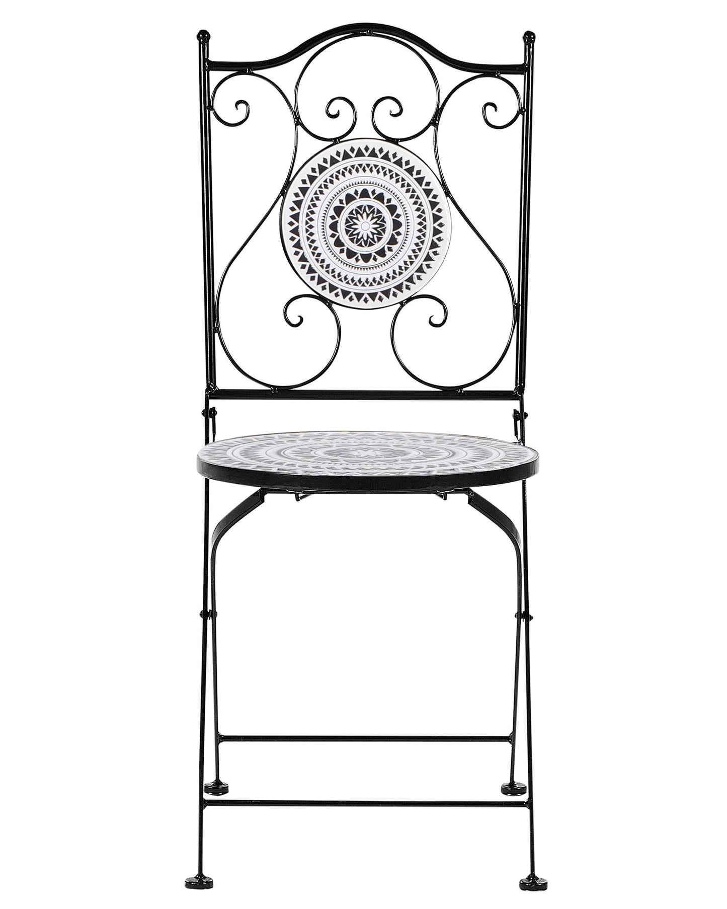 Set of 2 Garden Chairs COMISO Folding Metal Black/ White