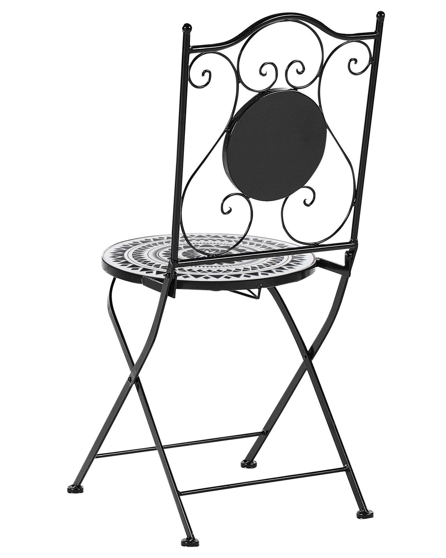 Set of 2 Garden Chairs COMISO Folding Metal Black/ White
