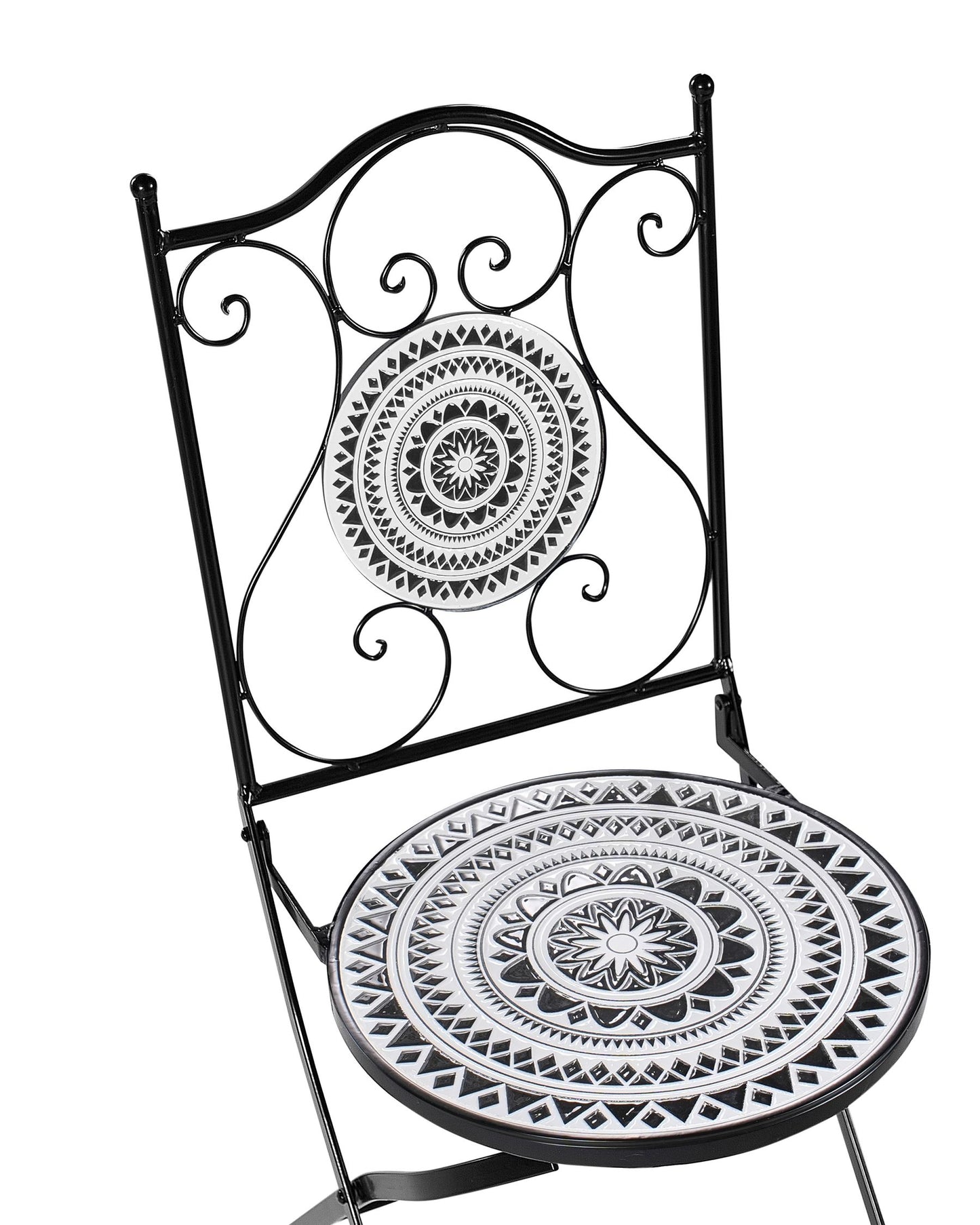 Set of 2 Garden Chairs COMISO Folding Metal Black/ White